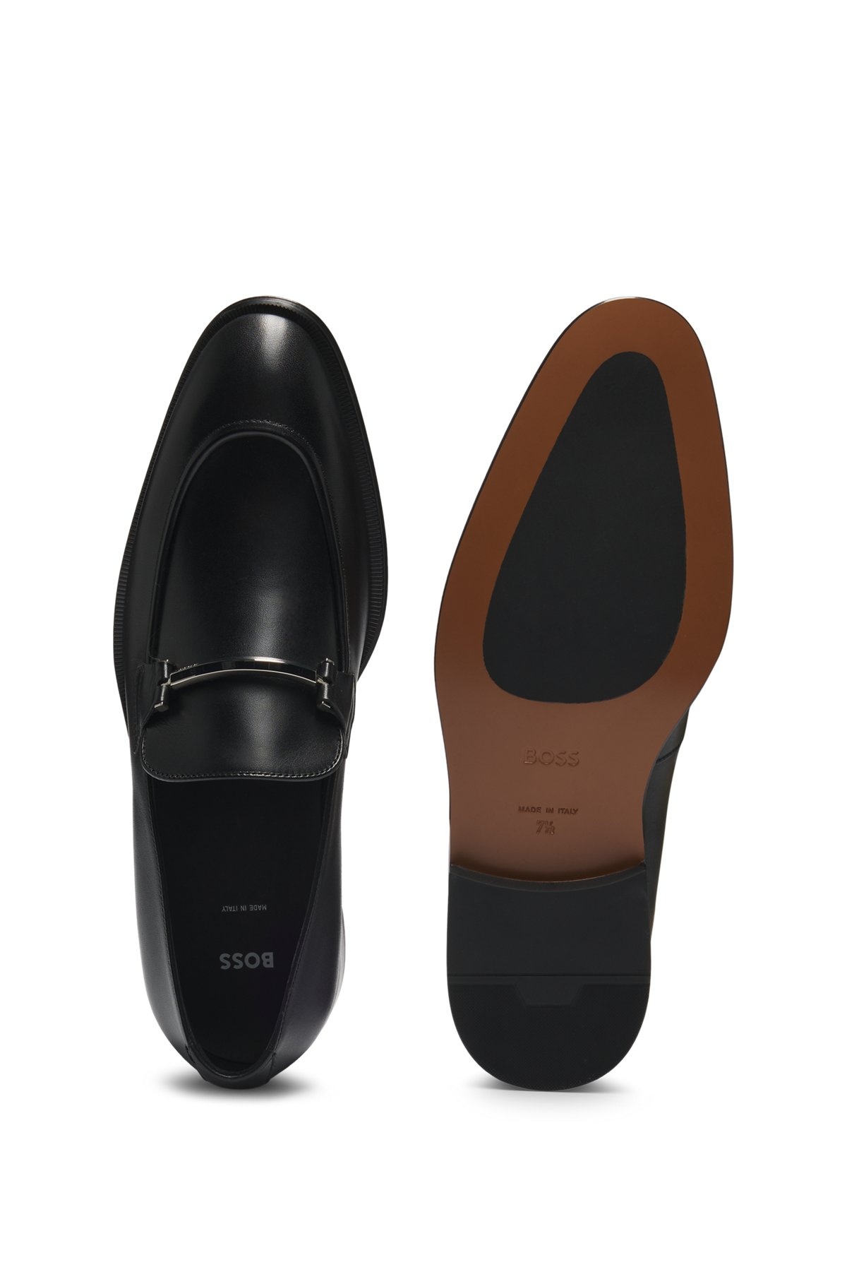 LEATHER LOAFERS WITH BRANDED HARDWARE - 4