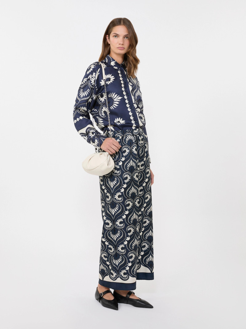 WEEKEND Max Mara Printed silk patchwork shirt - NAVY outlook