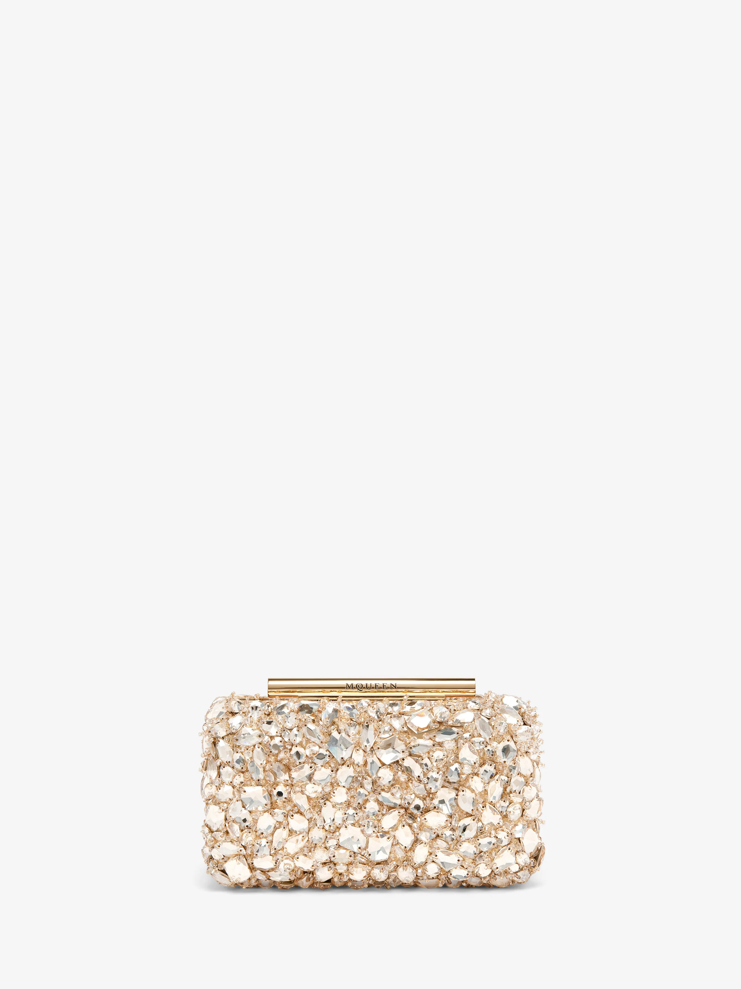 Crystal Embroidery T-Bar Box Clutch - 1