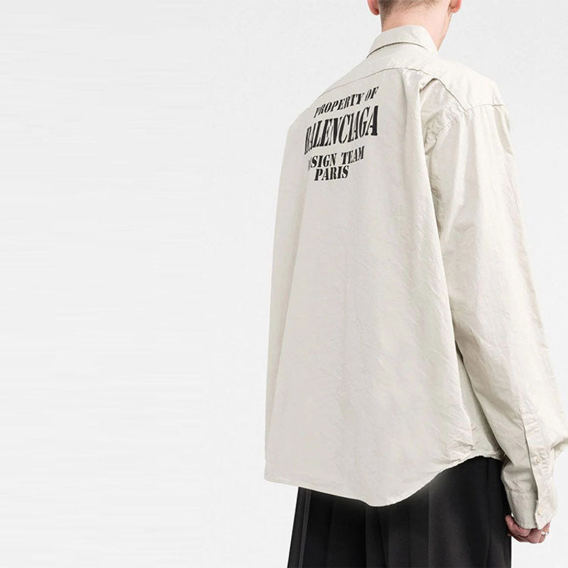 Balenciaga Property Of Back Print Shirt 'Ecru' 703843TKM019800 4
