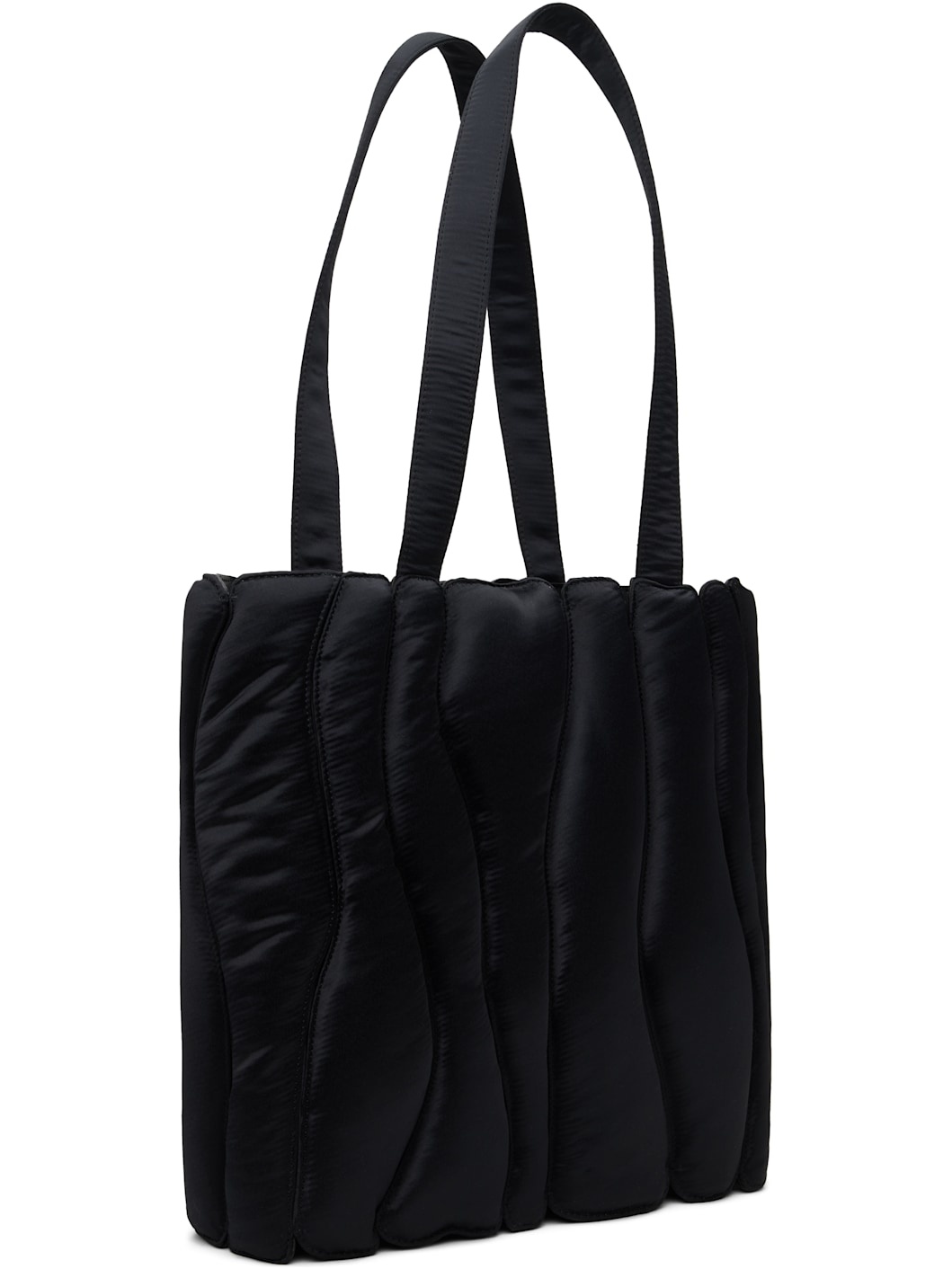 Black Satin Caterpillar Tote - 3