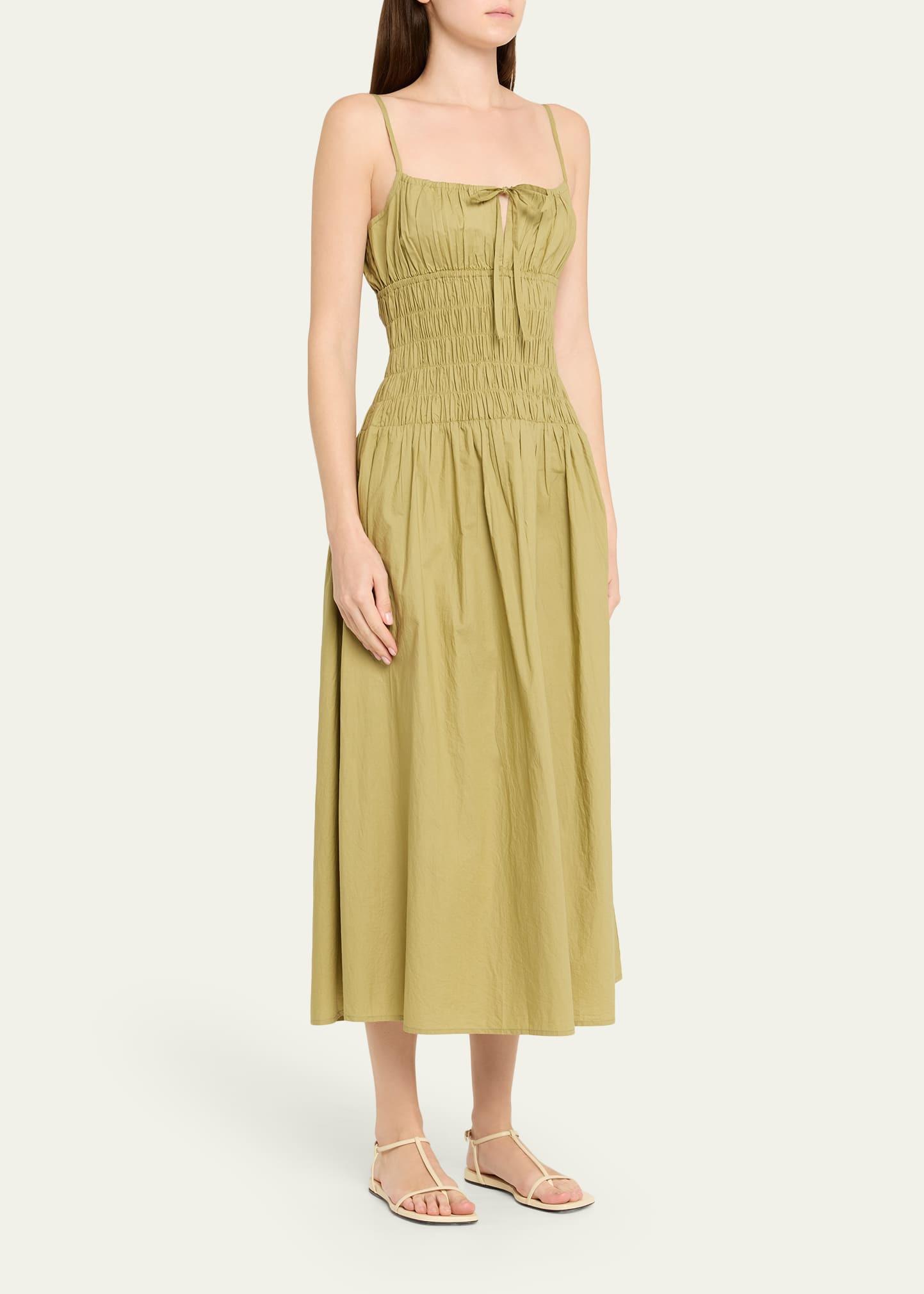 Russo Smocked Cotton Midi Dress - 4