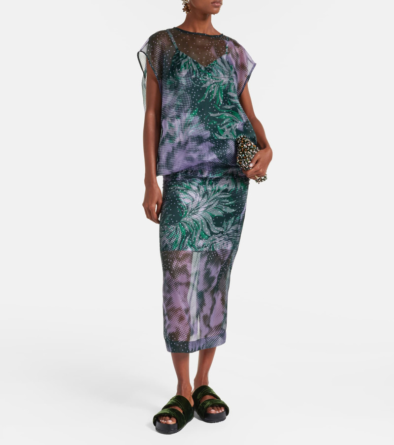 Dries Van Noten Printed silk organza top outlook