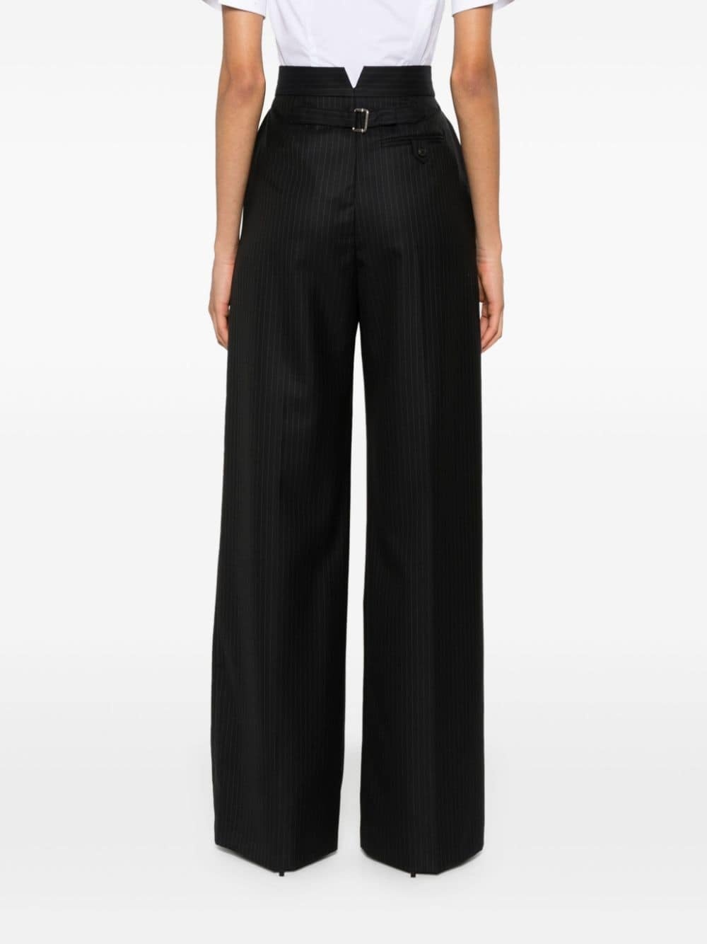 pinstripe tailored wool trousers - 4