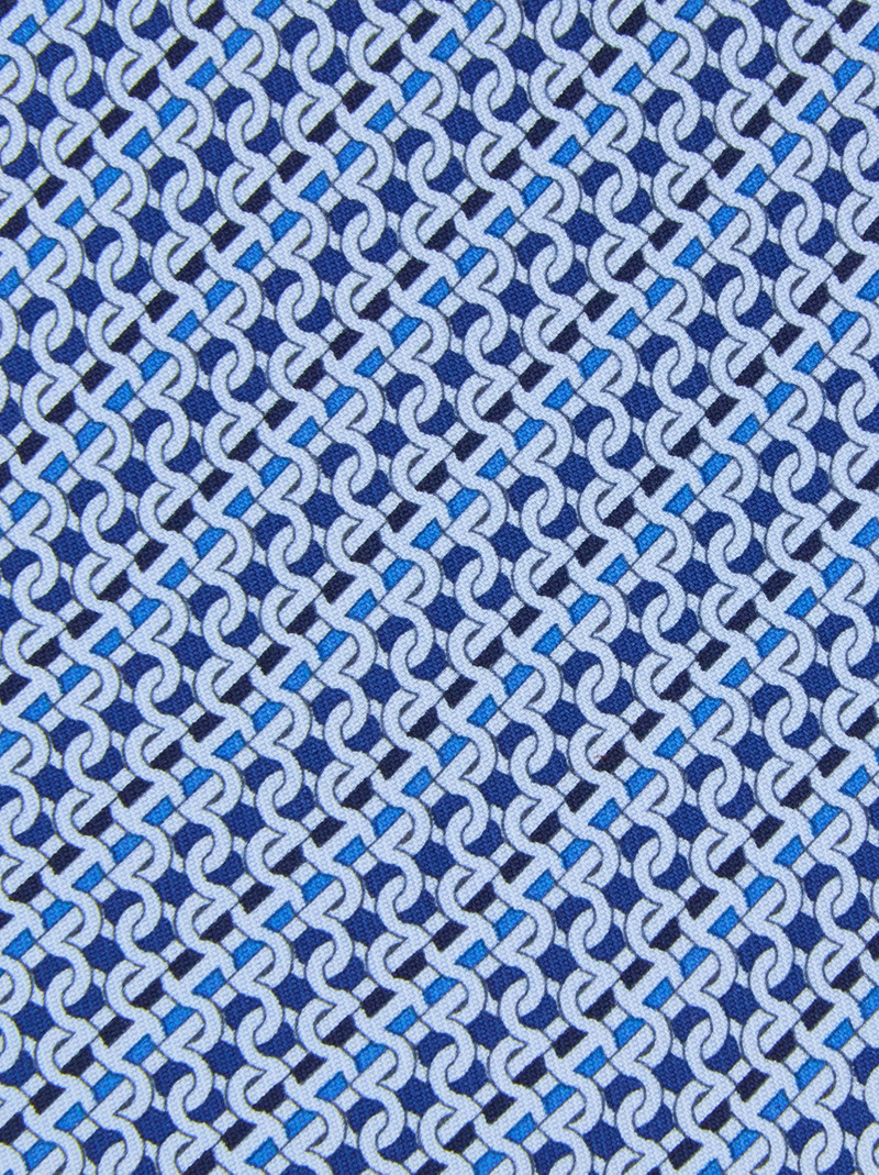 FERRAGAMO Printed silk tie with interlocking Gancini and regimental stripes outlook