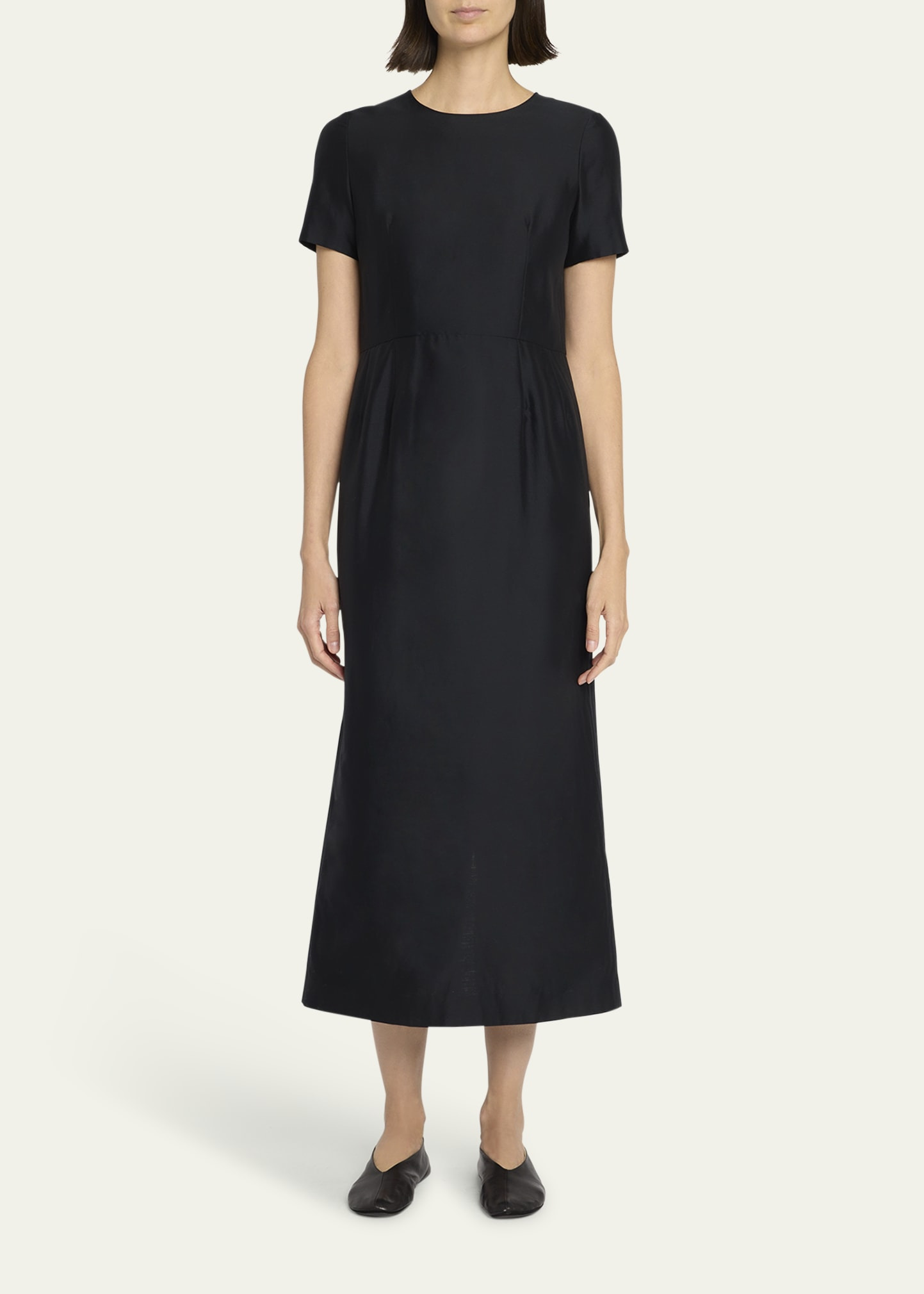 Edmonia Short-Sleeve Cotton-Silk Midi Dress - 2
