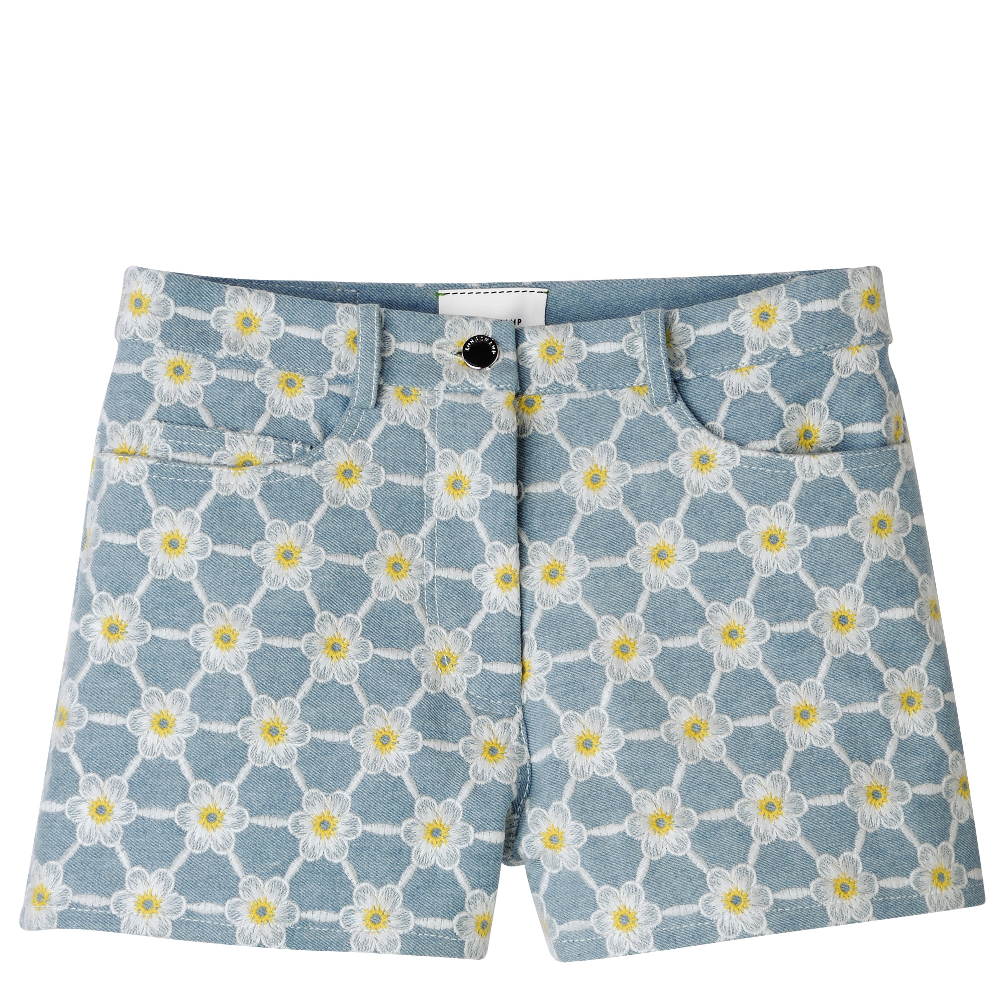 Embroidered shorts Sky Blue - Denim - 1