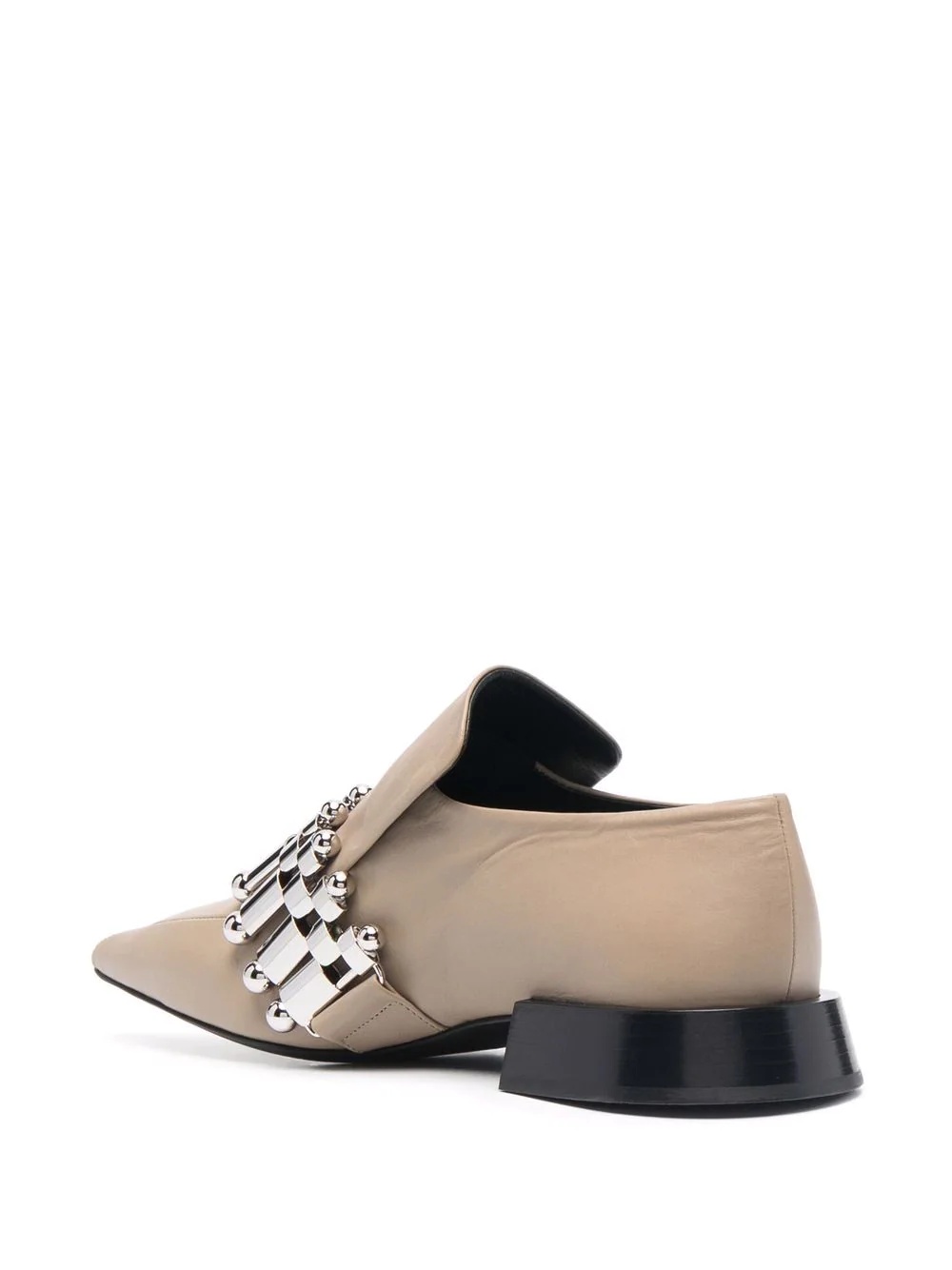 pointed-toe leather loafers - 3