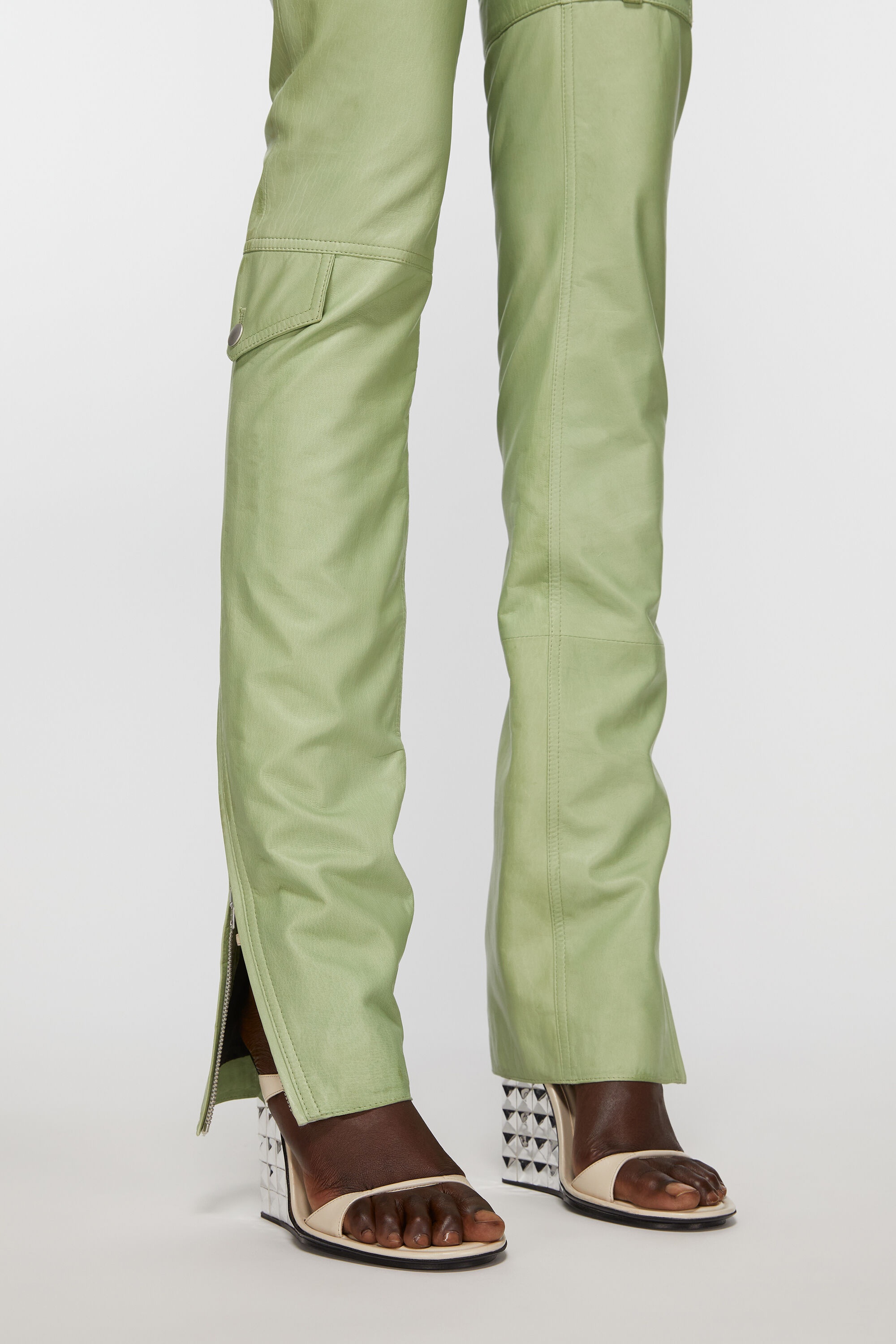 Leather trousers - Pistachio Green - 5