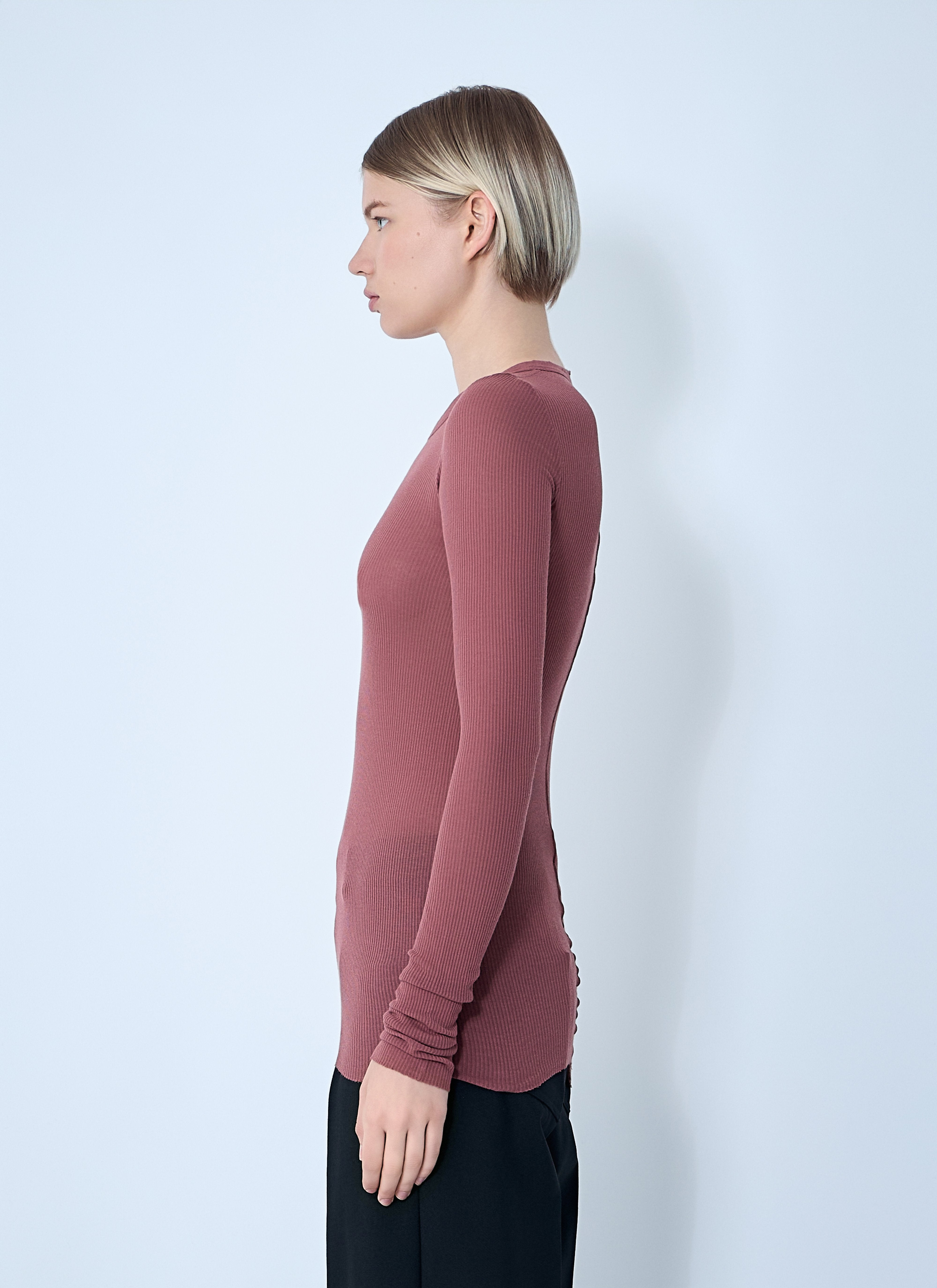 Rick Owens Women Ribbed Long Sleeve Top - 3