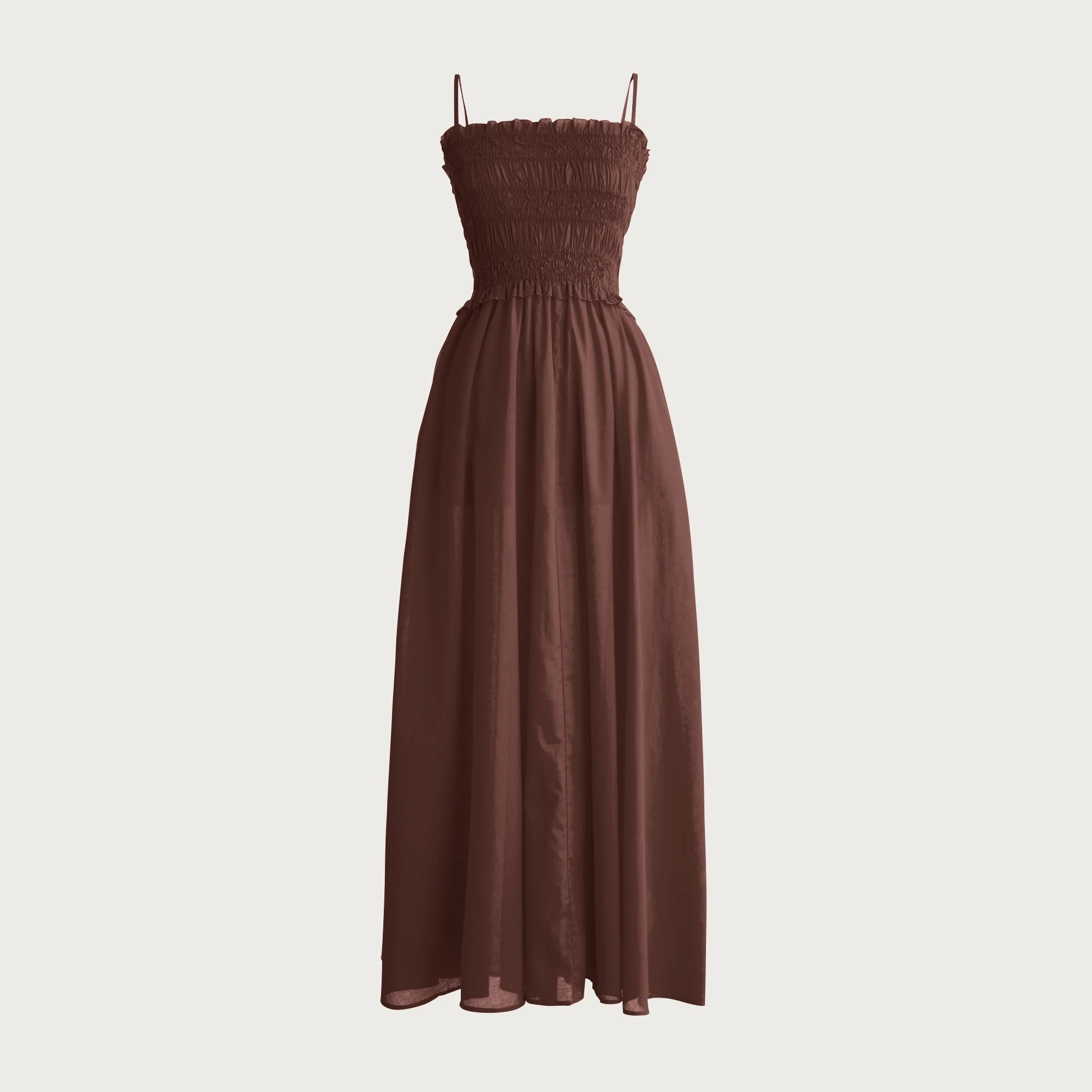 Smocked maxi dress in cotton voile - 1