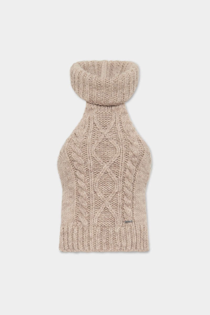 WOOL ALPACA CABLE STITCH KNIT TOP - 1