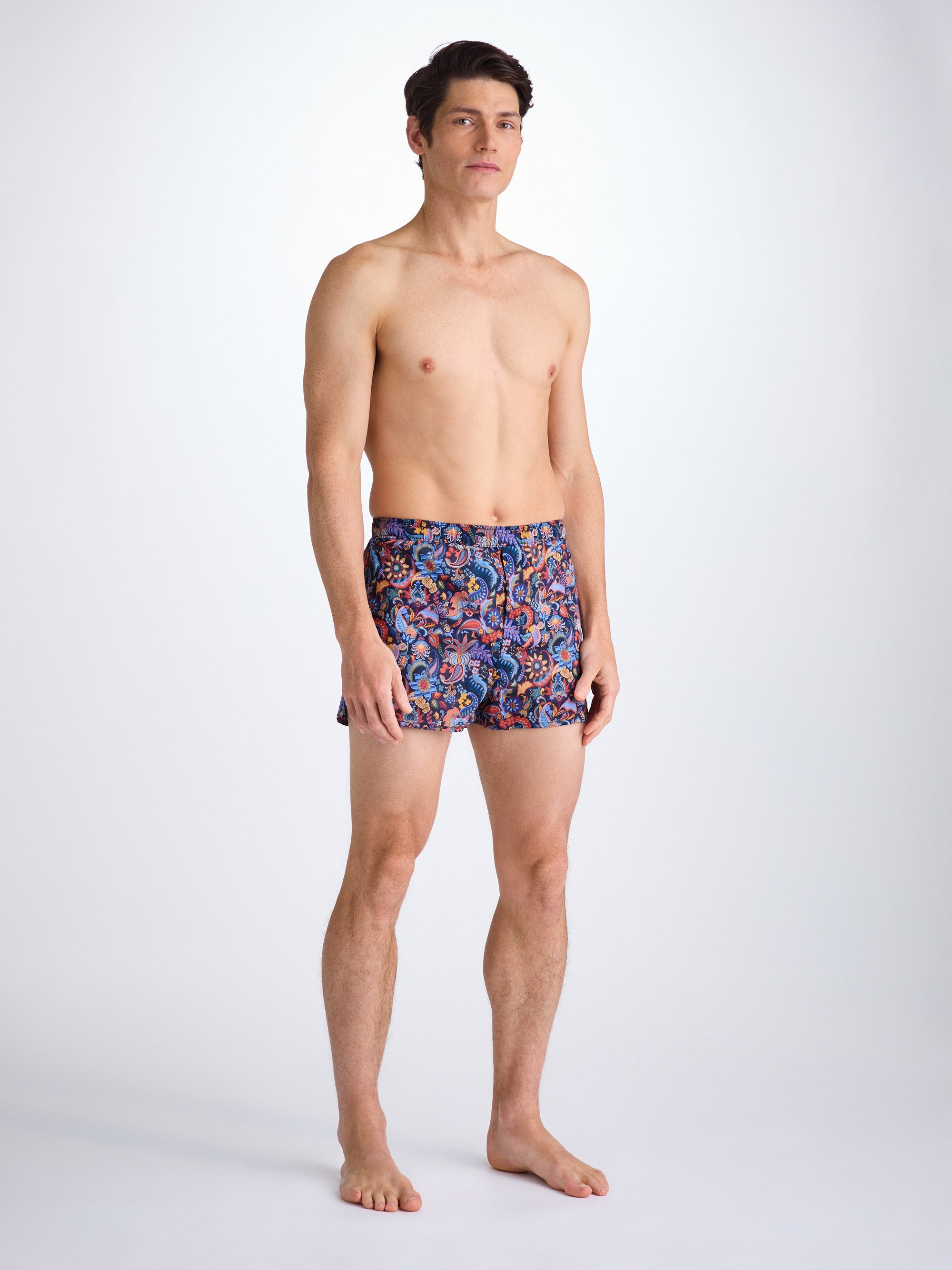 Men's Modern Fit Boxers Cotton Batiste Multi Jungle Paisley Print - 4