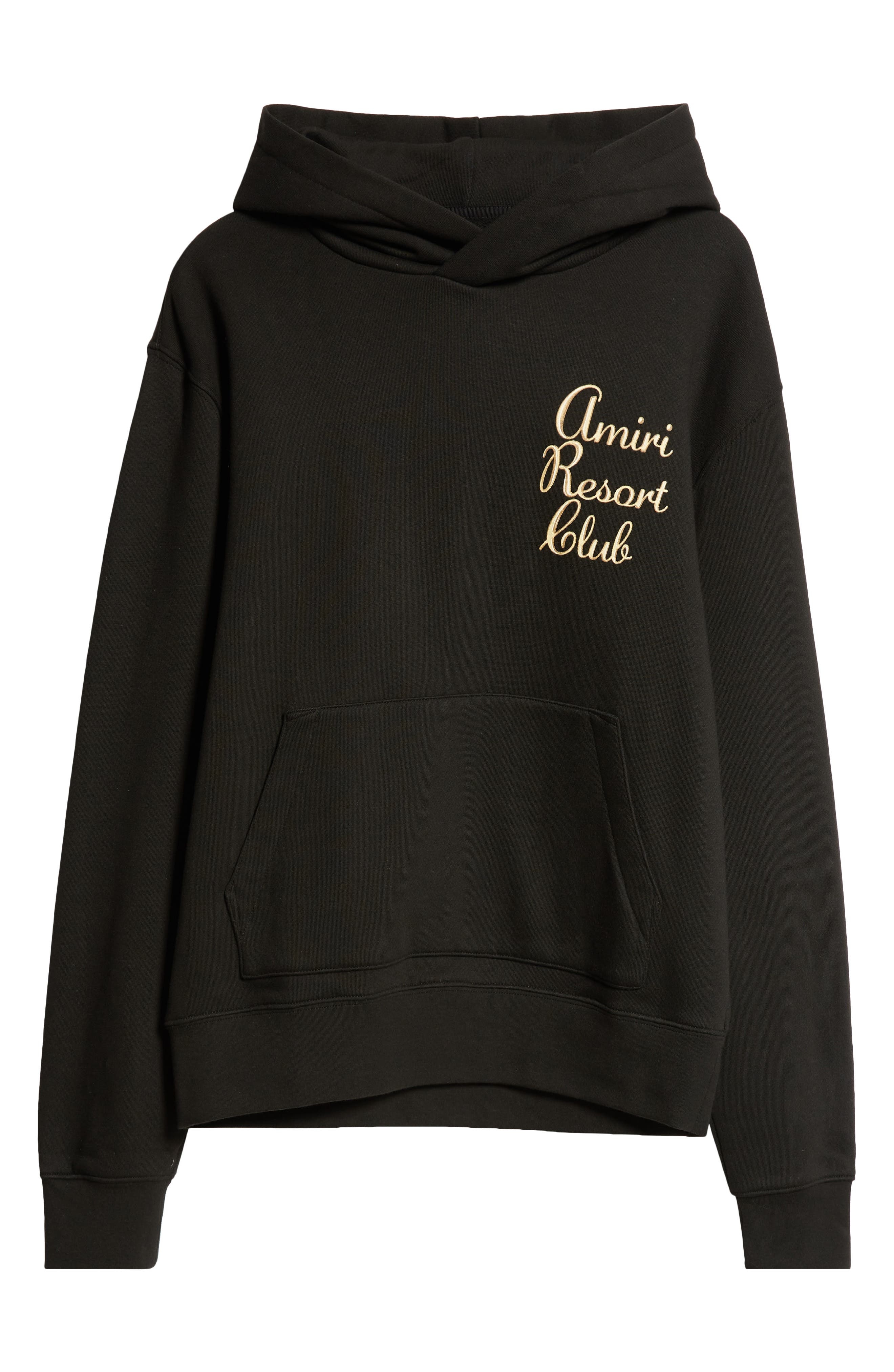 AMIRI Resort Club Logo Cotton Hoodie in Black at Nordstrom - 6