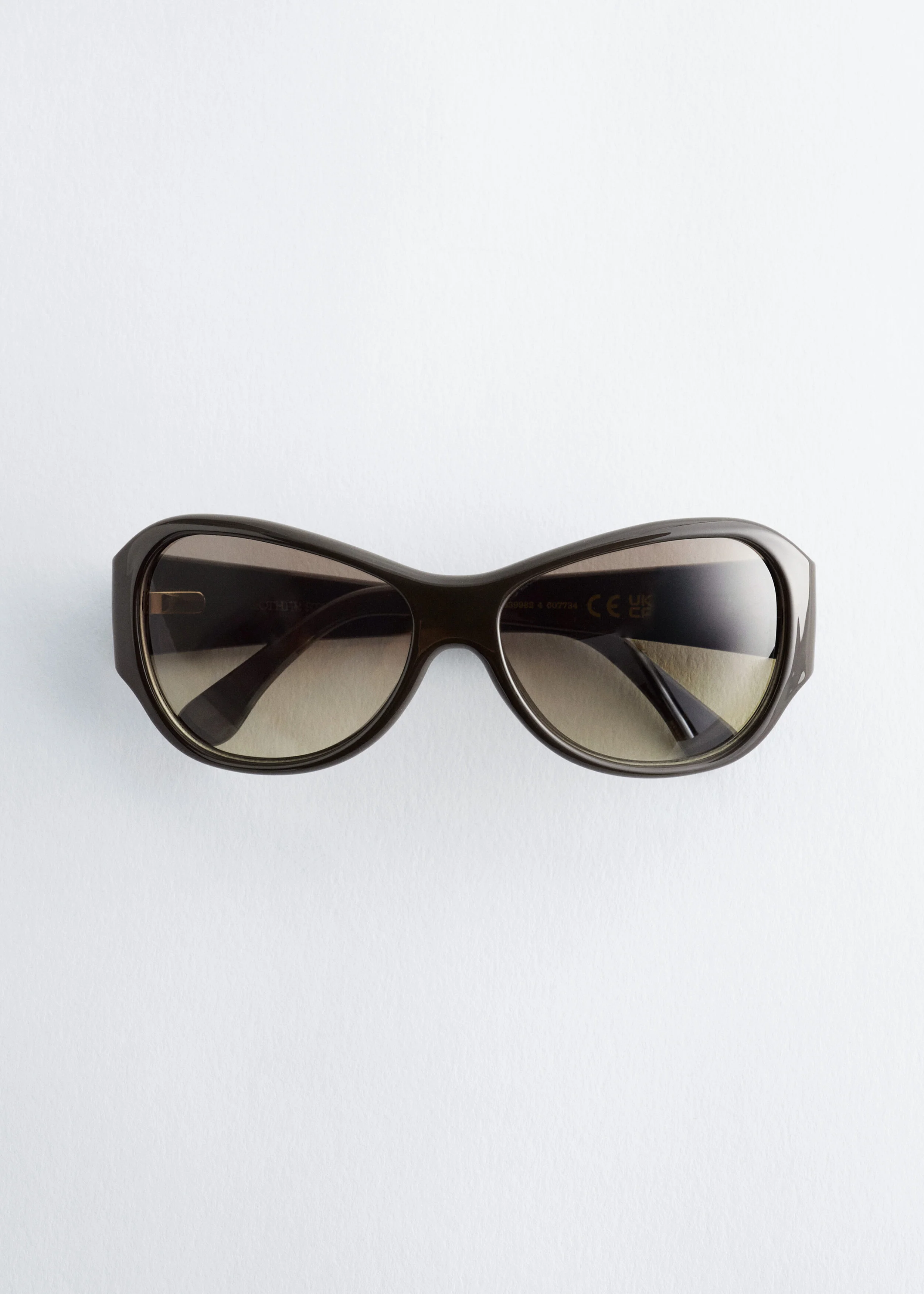 Oversized Curved Sunglasses - 1