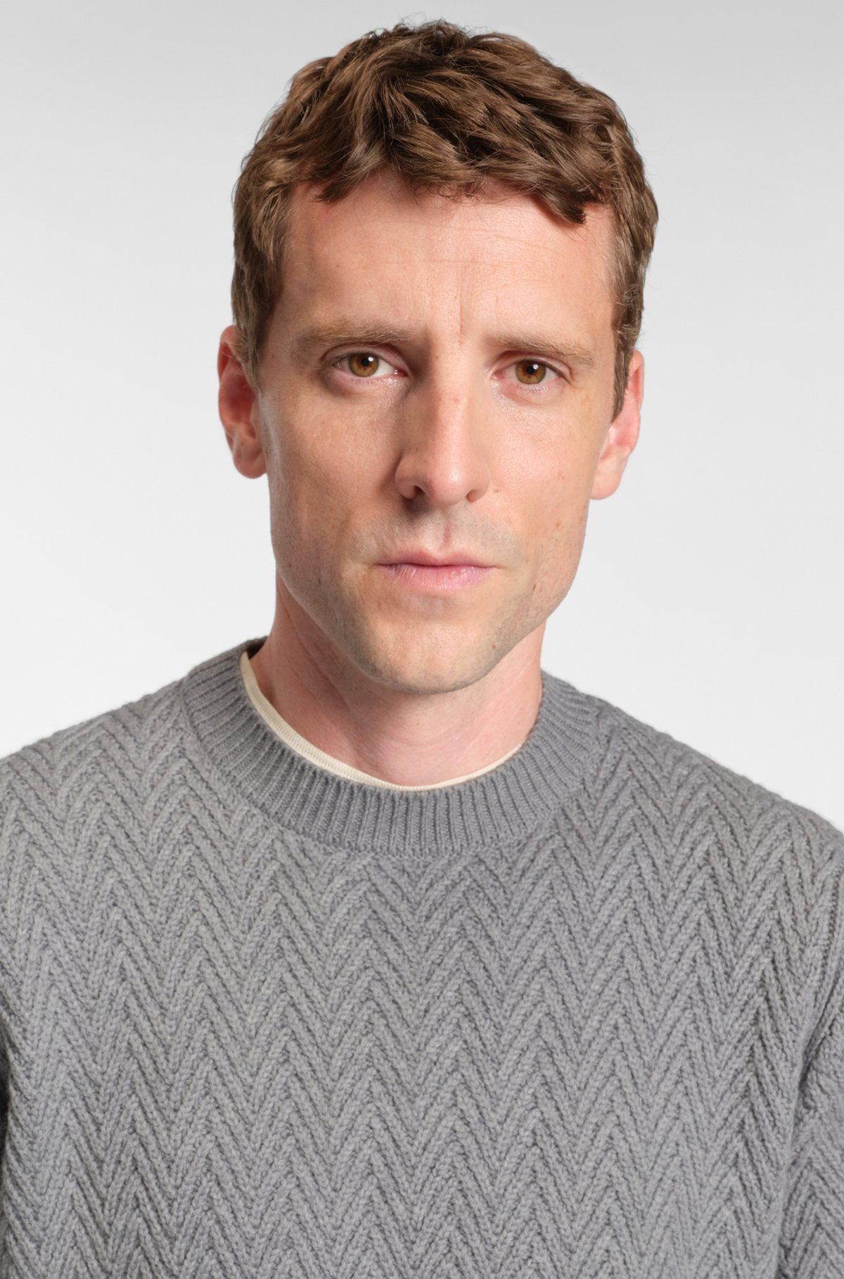 VIRGIN-WOOL SWEATER WITH HERRINGBONE STRUCTURE - 3