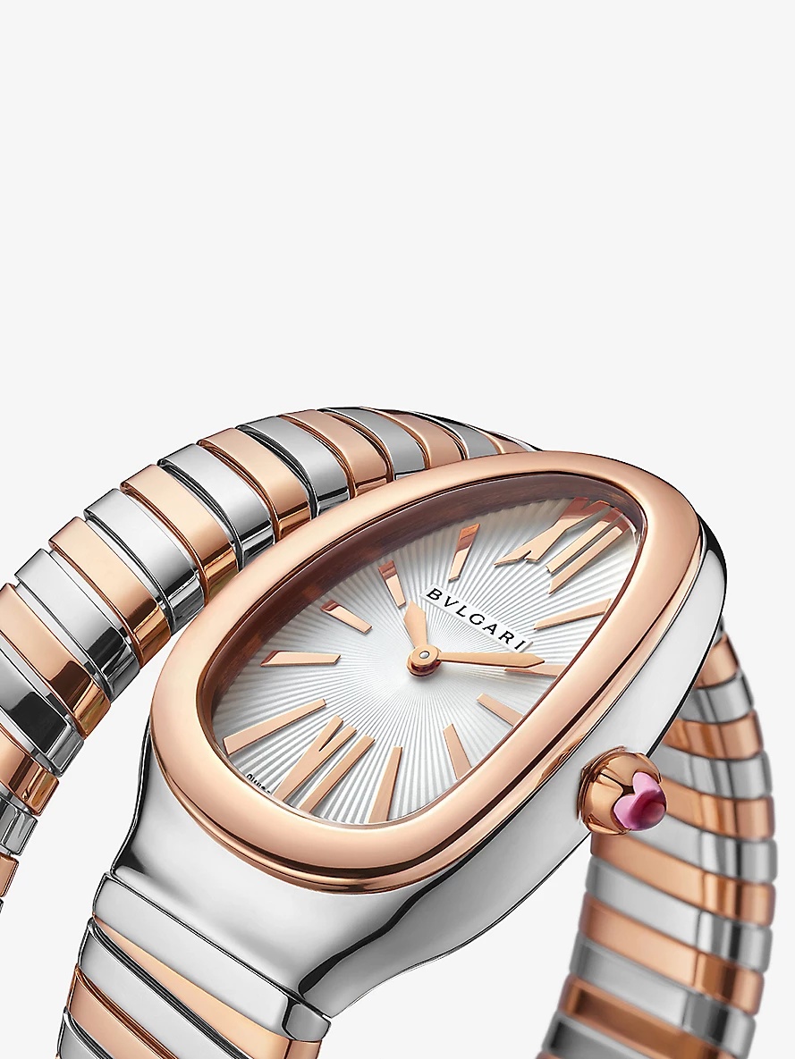 Serpenti Tubogas single-spiral 18ct rose-gold and stainless-steel quartz watch - 2