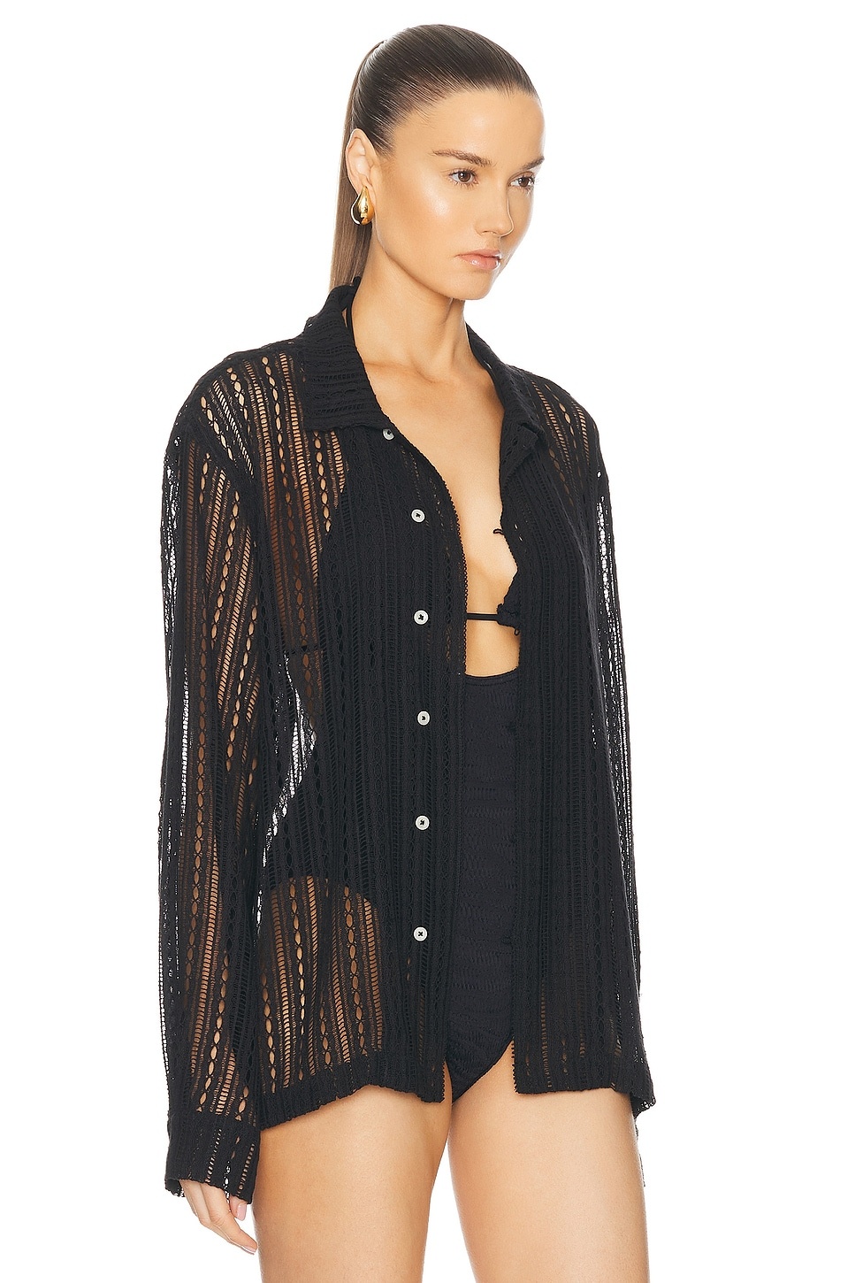 Meandering Lace Long Sleeve Shirt - 2
