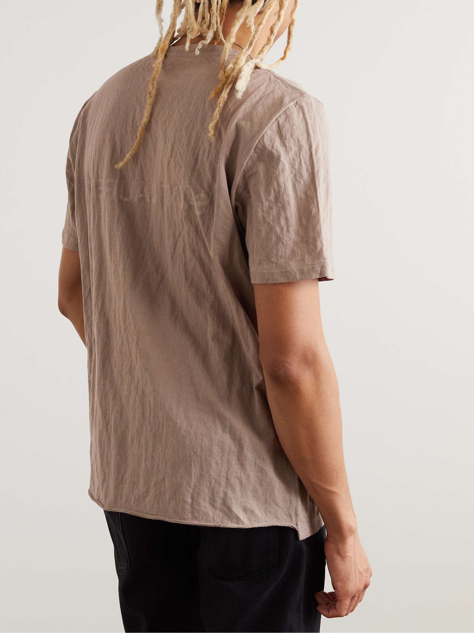 Logo-Print Crinkled Cotton-Blend Jersey T-Shirt - 5