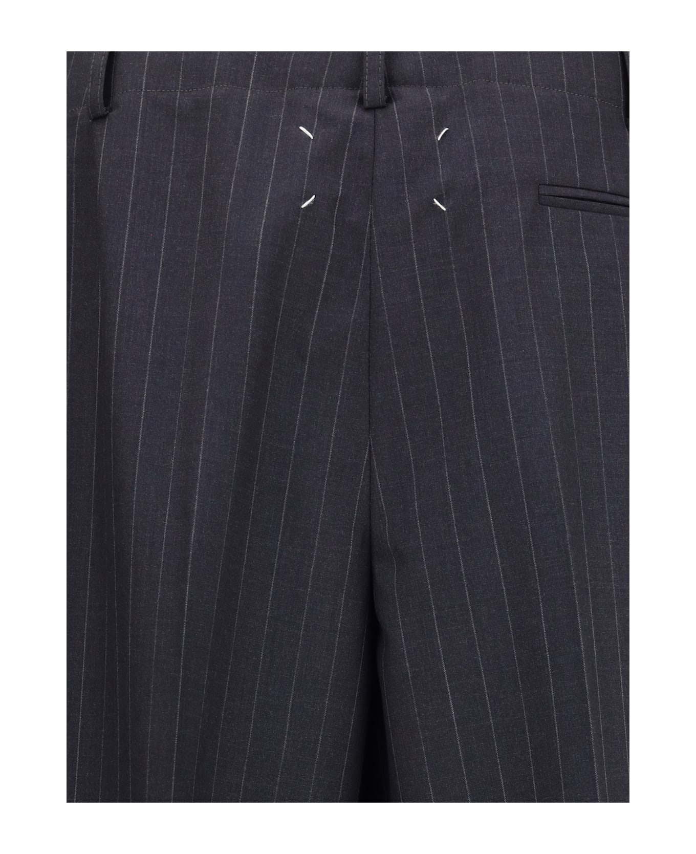 Pinstripe Wool Trousers - 3