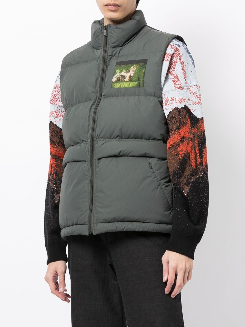 painting-print padded gilet - 3