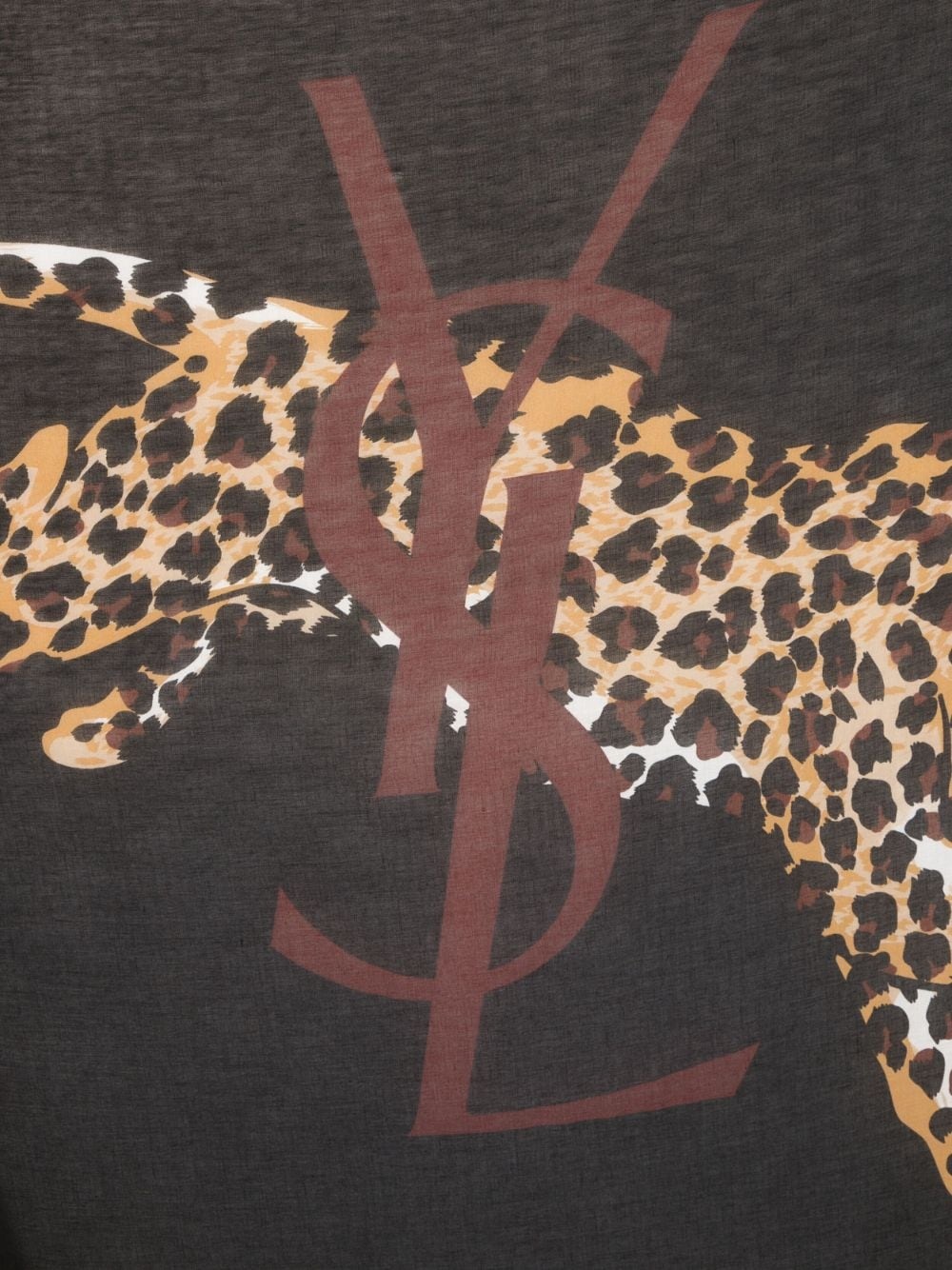 leopard-print frayed scarf - 2