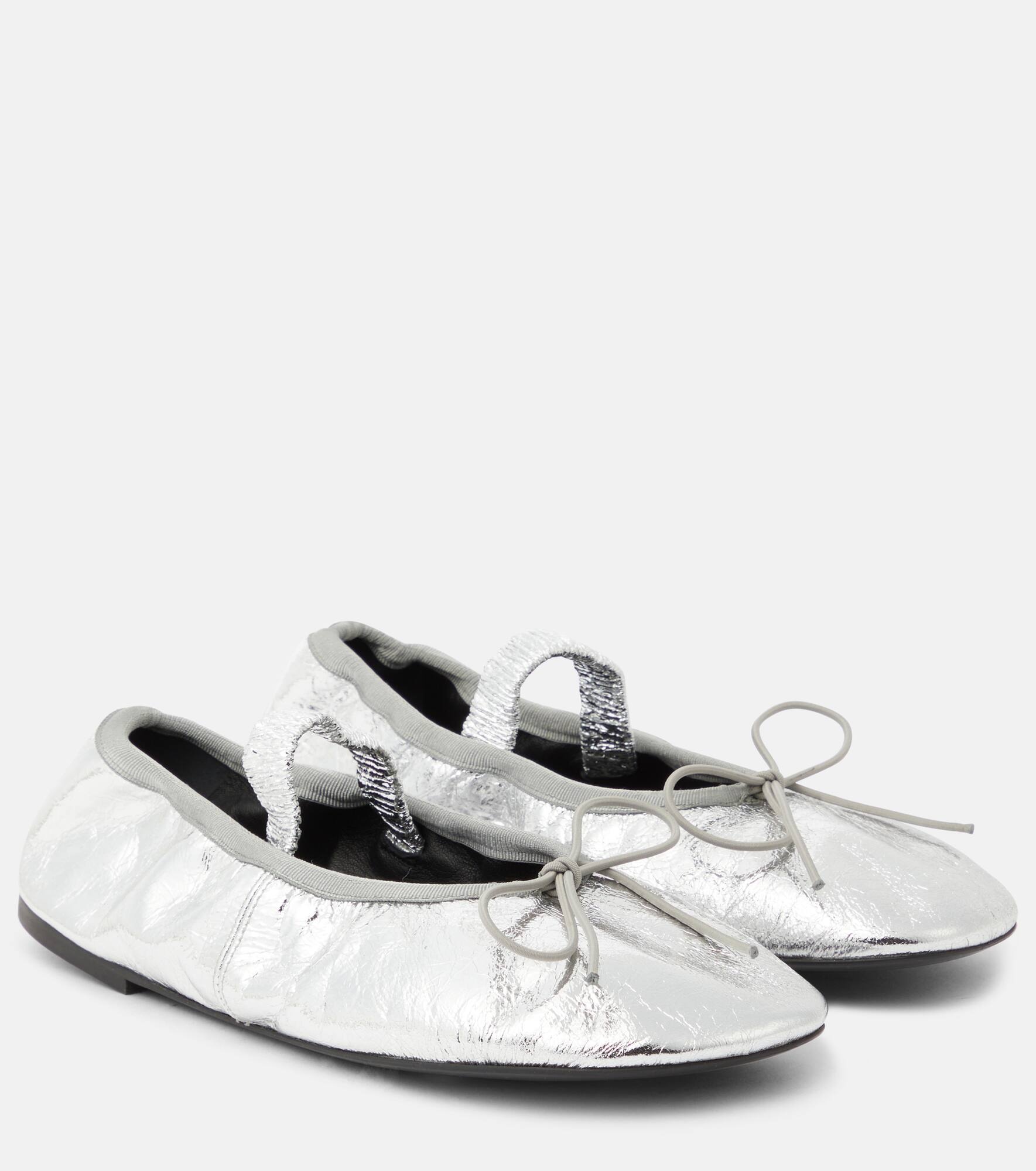 Metallic leather ballet flats - 1