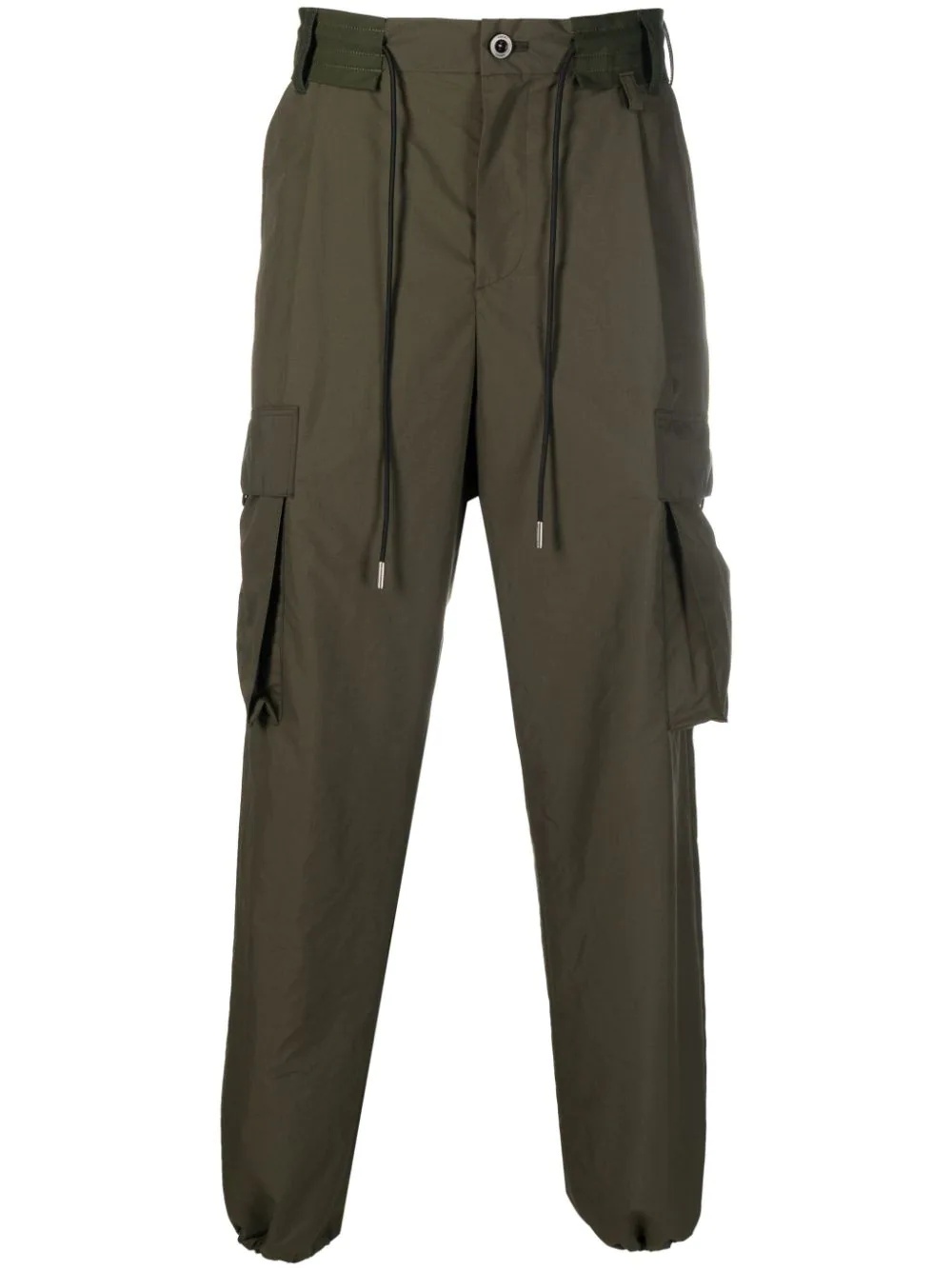 drawstring-waist cargo trousers - 1