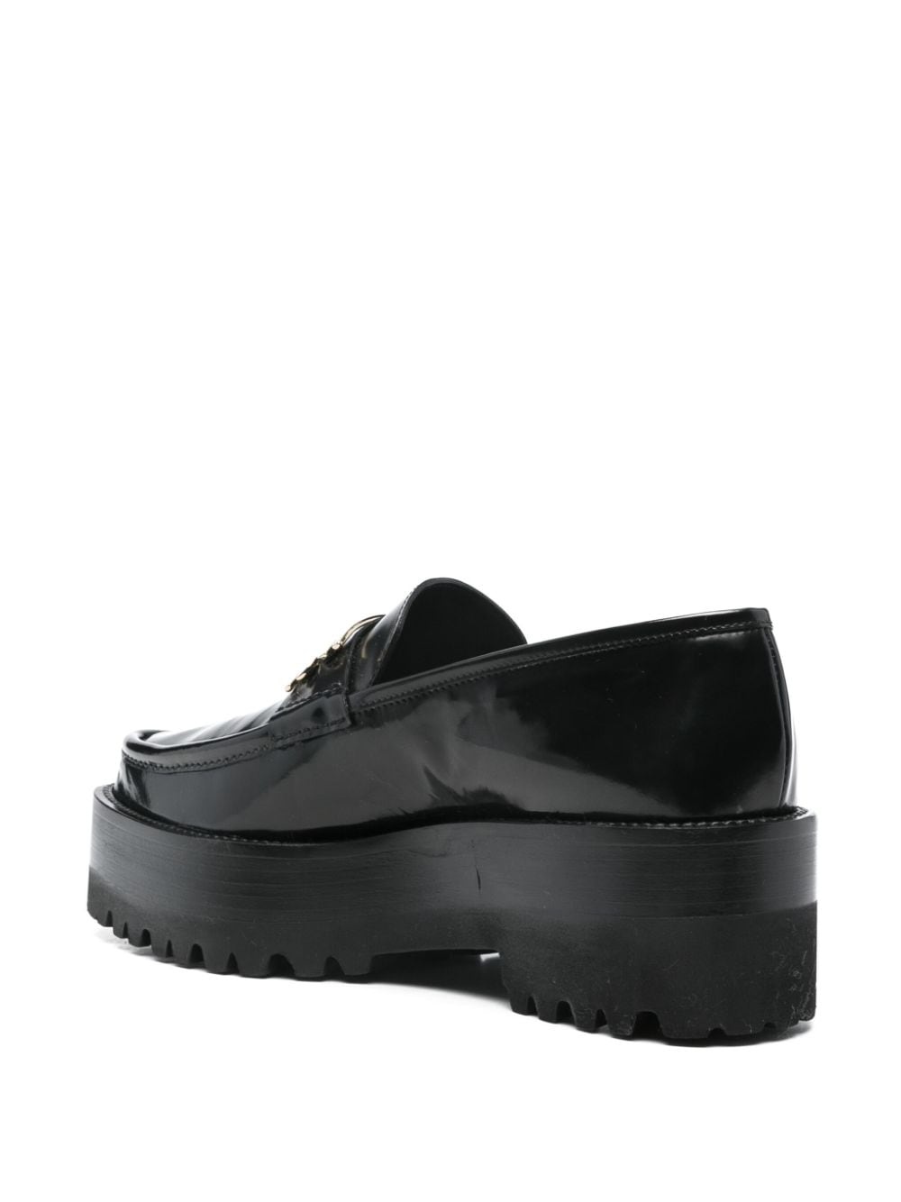 flatform leather loafers - 3