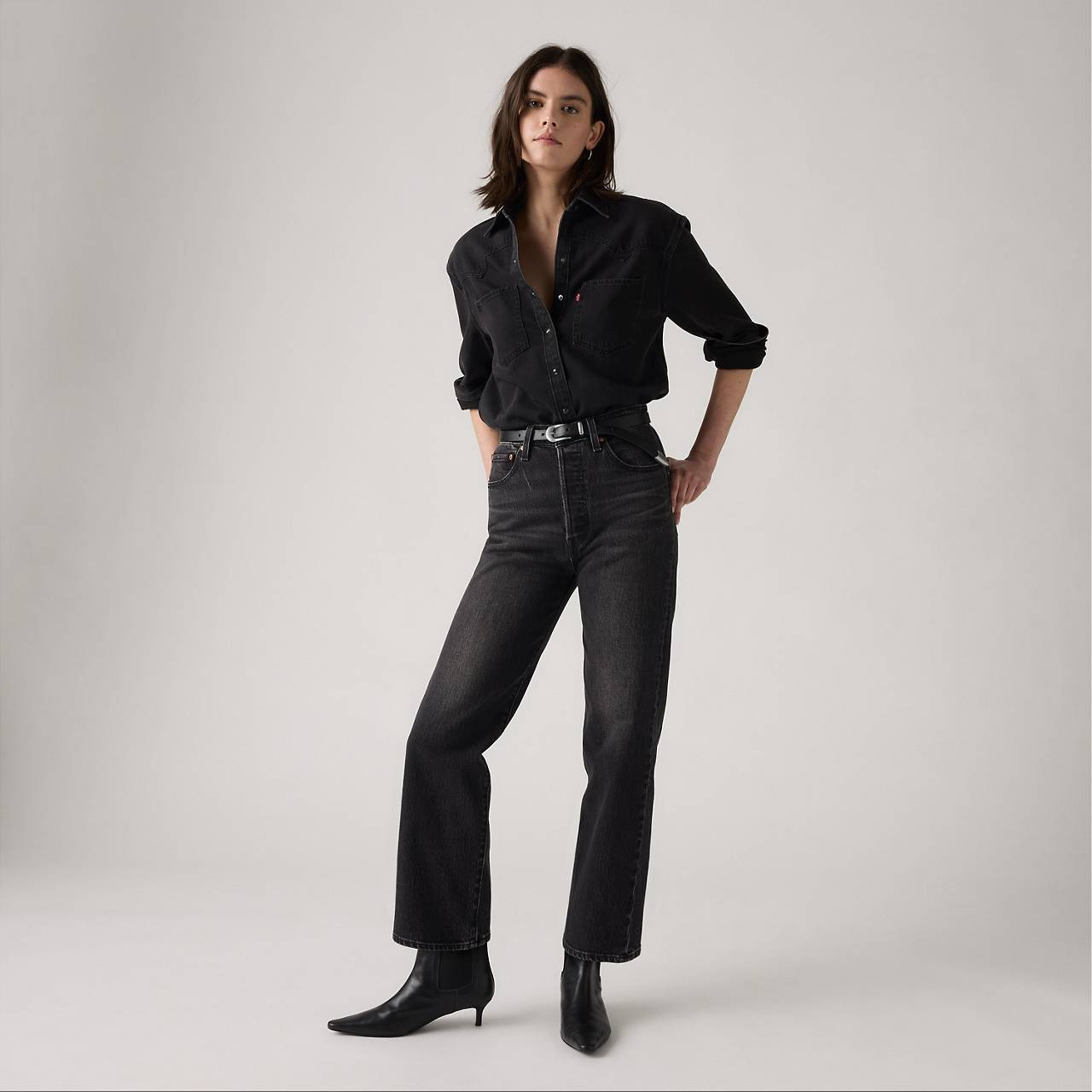 RIBCAGE STRAIGHT ANKLE WOMEN'S JEANS - 3