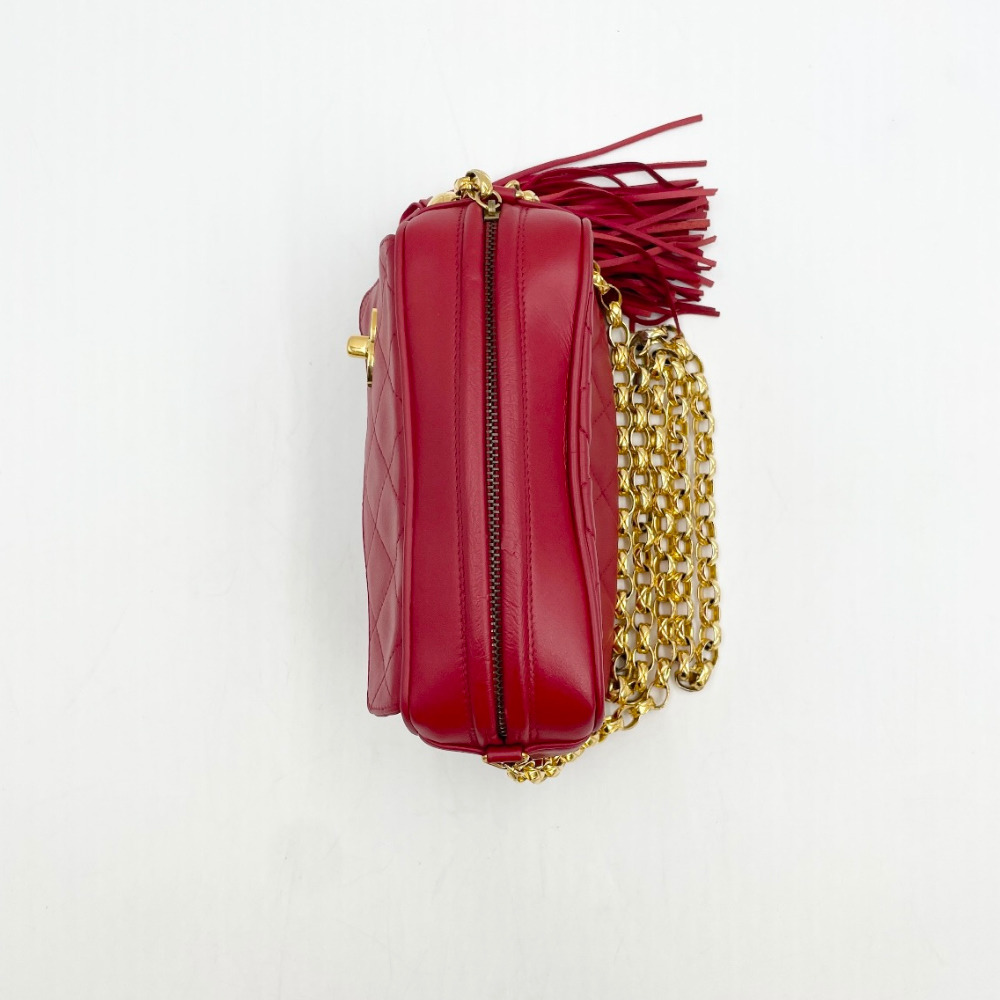 Chanel No.2 Red Bias Flap Mini Chain Crossbody Bag - 5