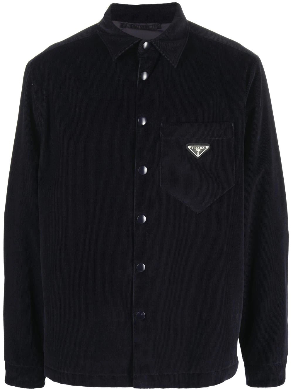 triangle-logo corduroy shirt - 1