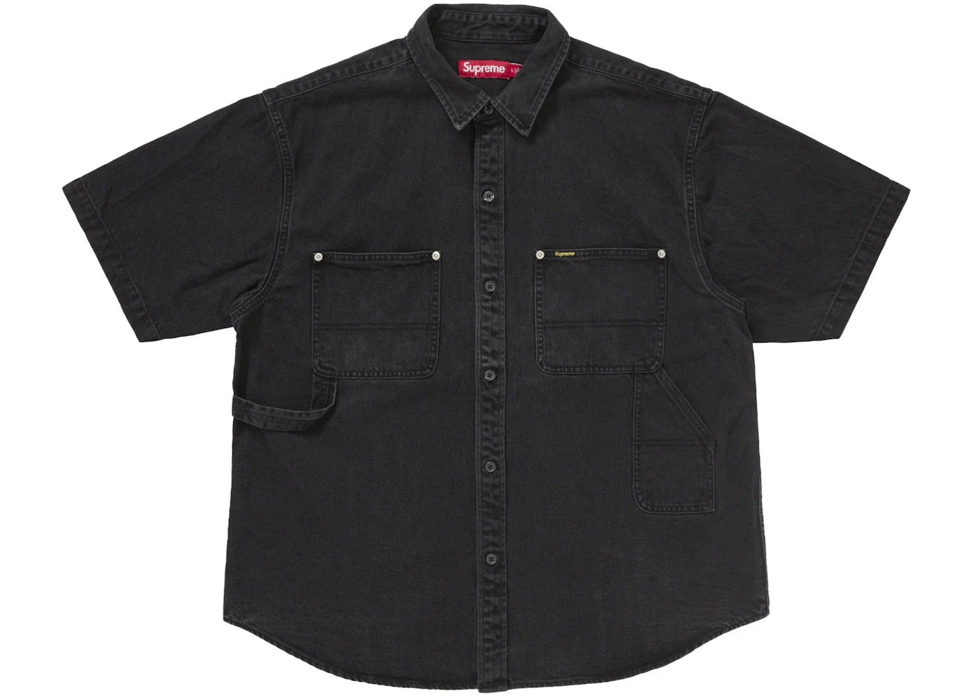 Supreme Loose Fit S/S Denim Painter Shirt (SS25) Black - 1
