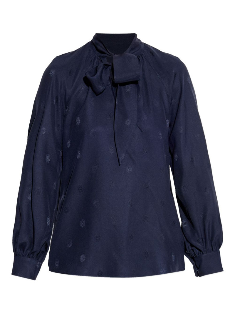 bow long-sleeved blouse 1