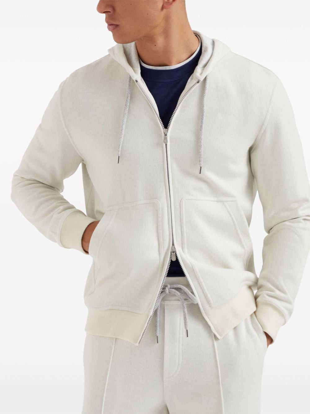 Brunello Cucinelli Men Double Cloth Hooded Sweatshirt - 4