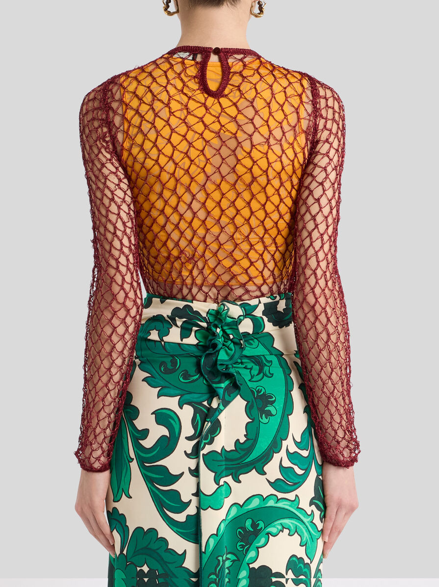 MESH-EFFECT LONG-SLEEVED SWEATER - 5
