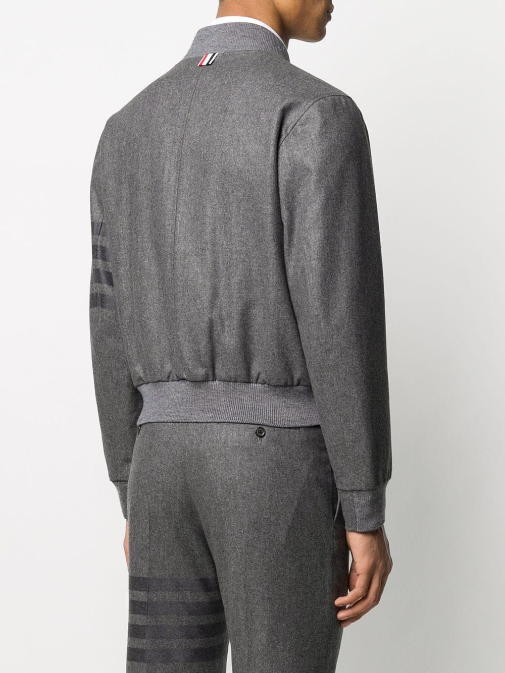tonal 4-Bar flannel blouson jacket - 4