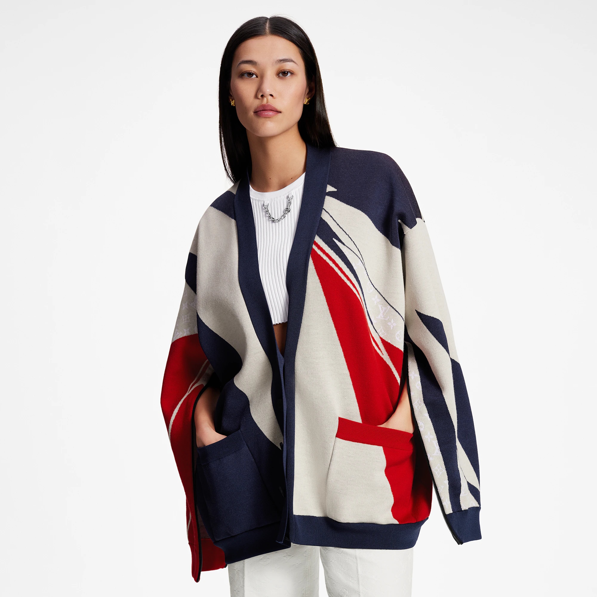 Graphic Nautical Knit Cardigan - 5