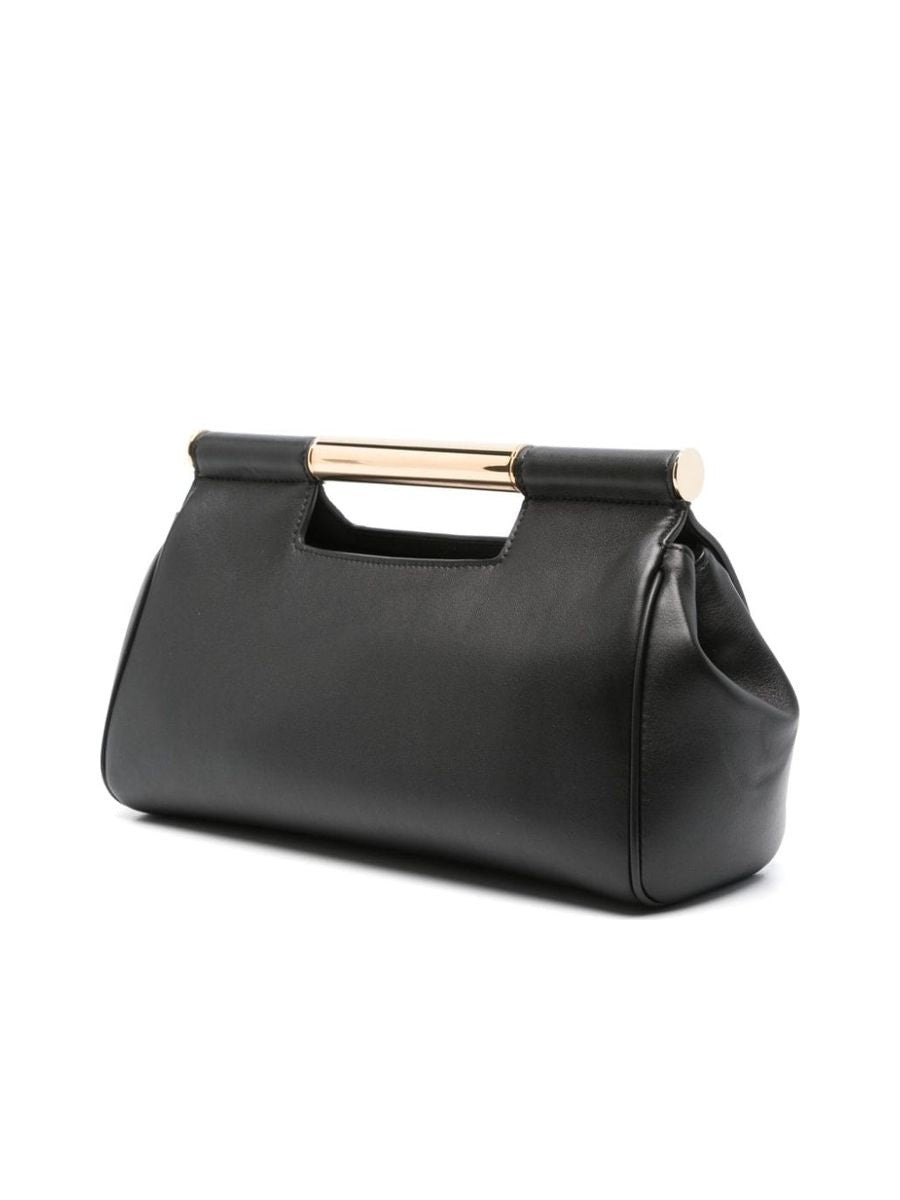 Grained Texture Logo Clutch With Cutout Handle - 2