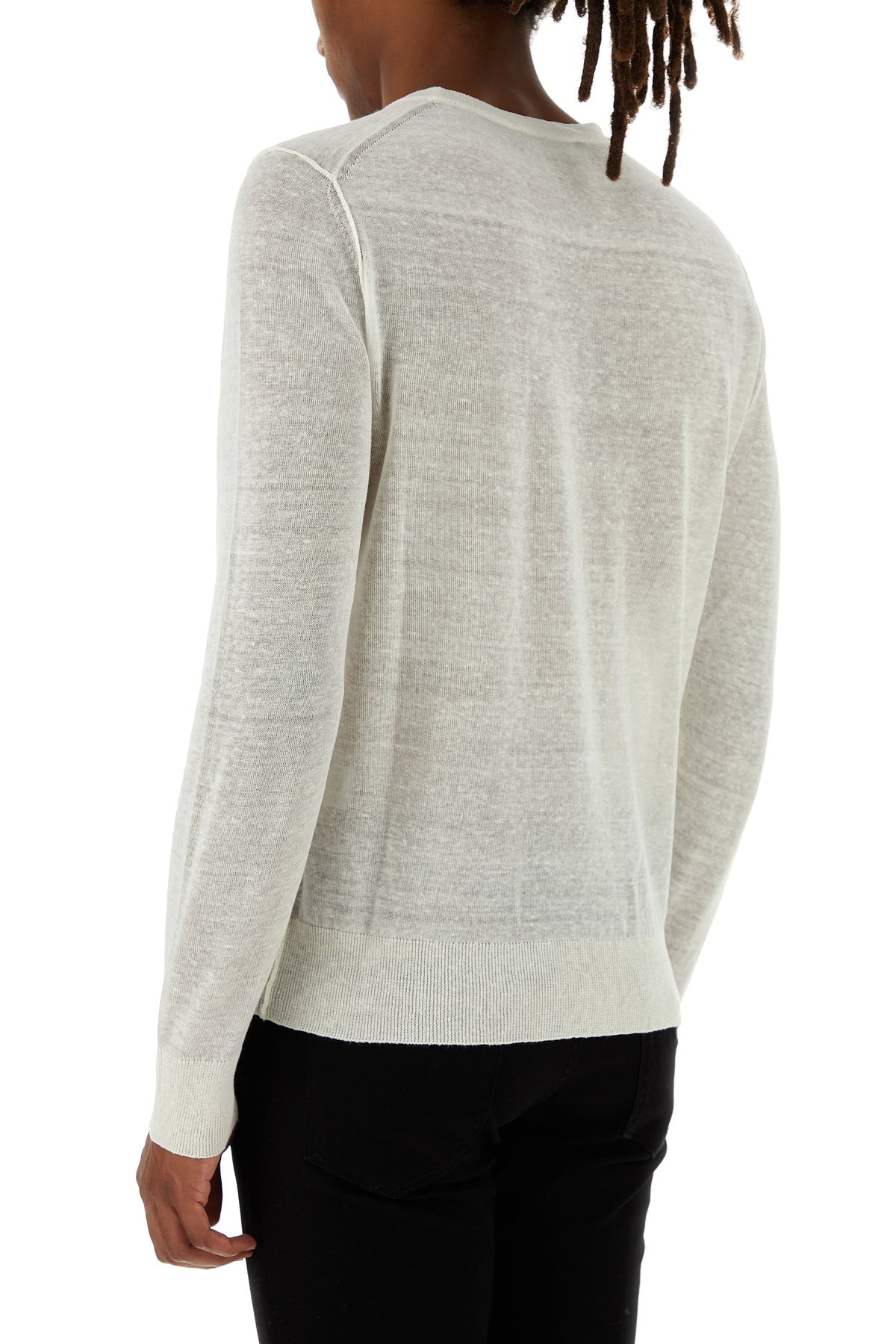 Ivory linen blend sweater - 4