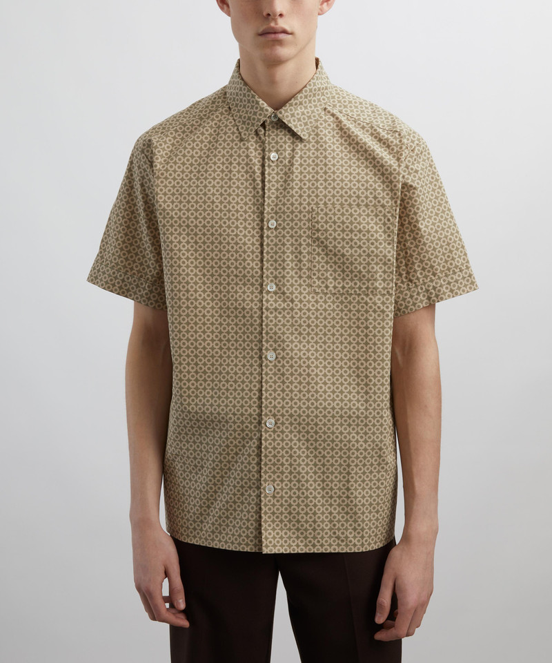 A.P.C. Ross Taupe Geometric Short-Sleeve Shirt outlook
