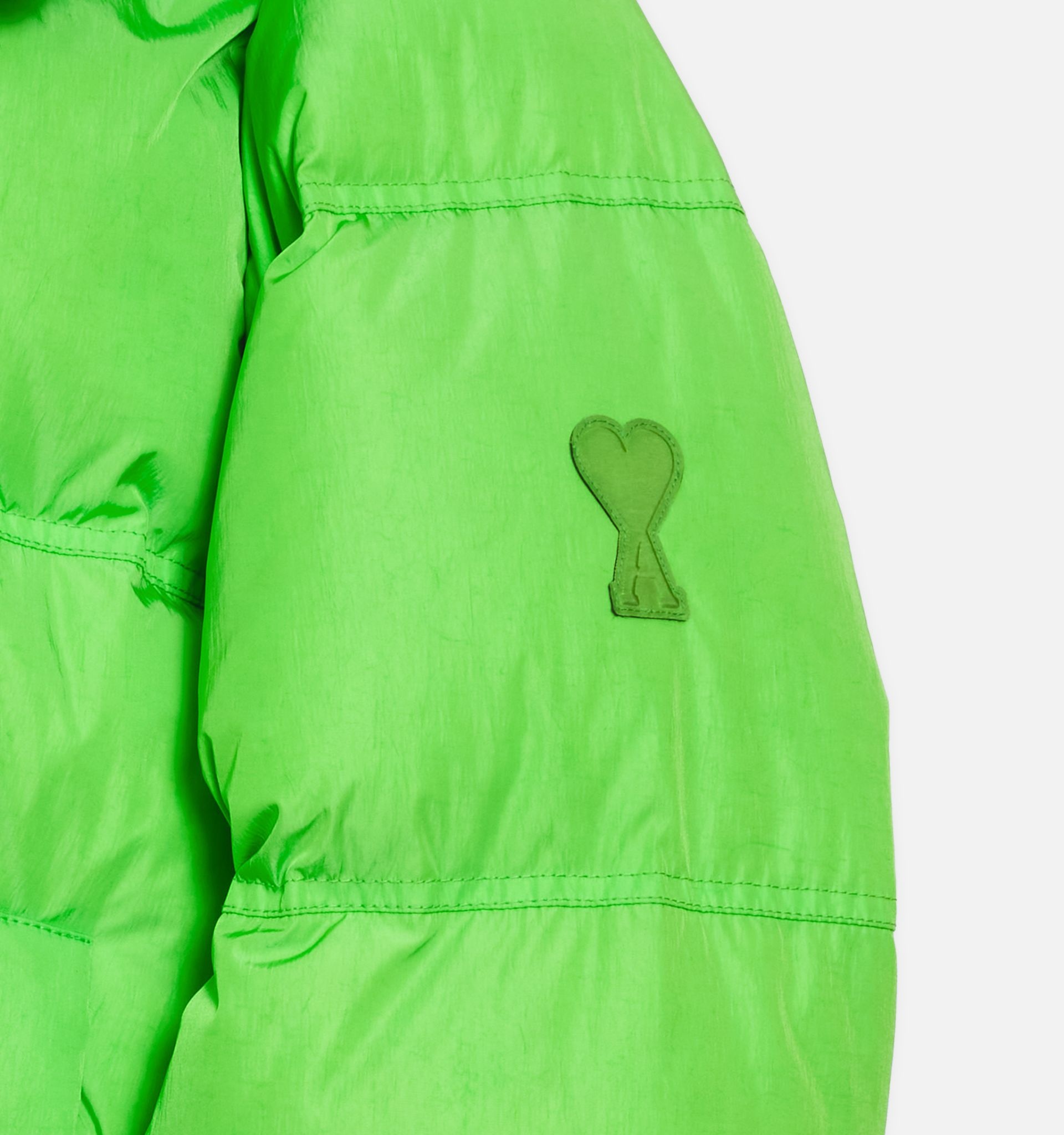 AMI Paris AMI de Coeur Patch Down Jacket Green