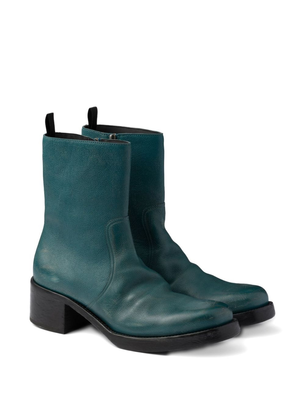 zipped leather boots - 2