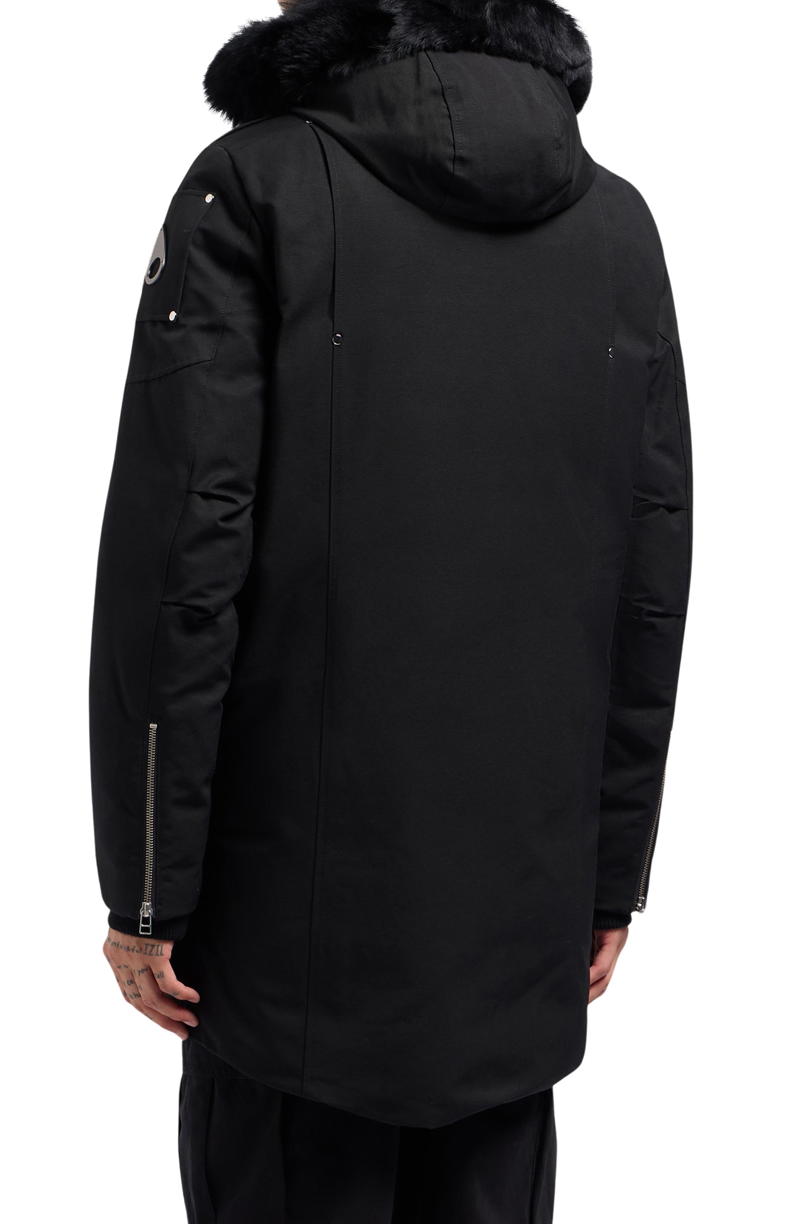 Moose Knuckles Original Stirling Down Parka with Removable Genuine Shearling Hood in Black W/Black S - 2
