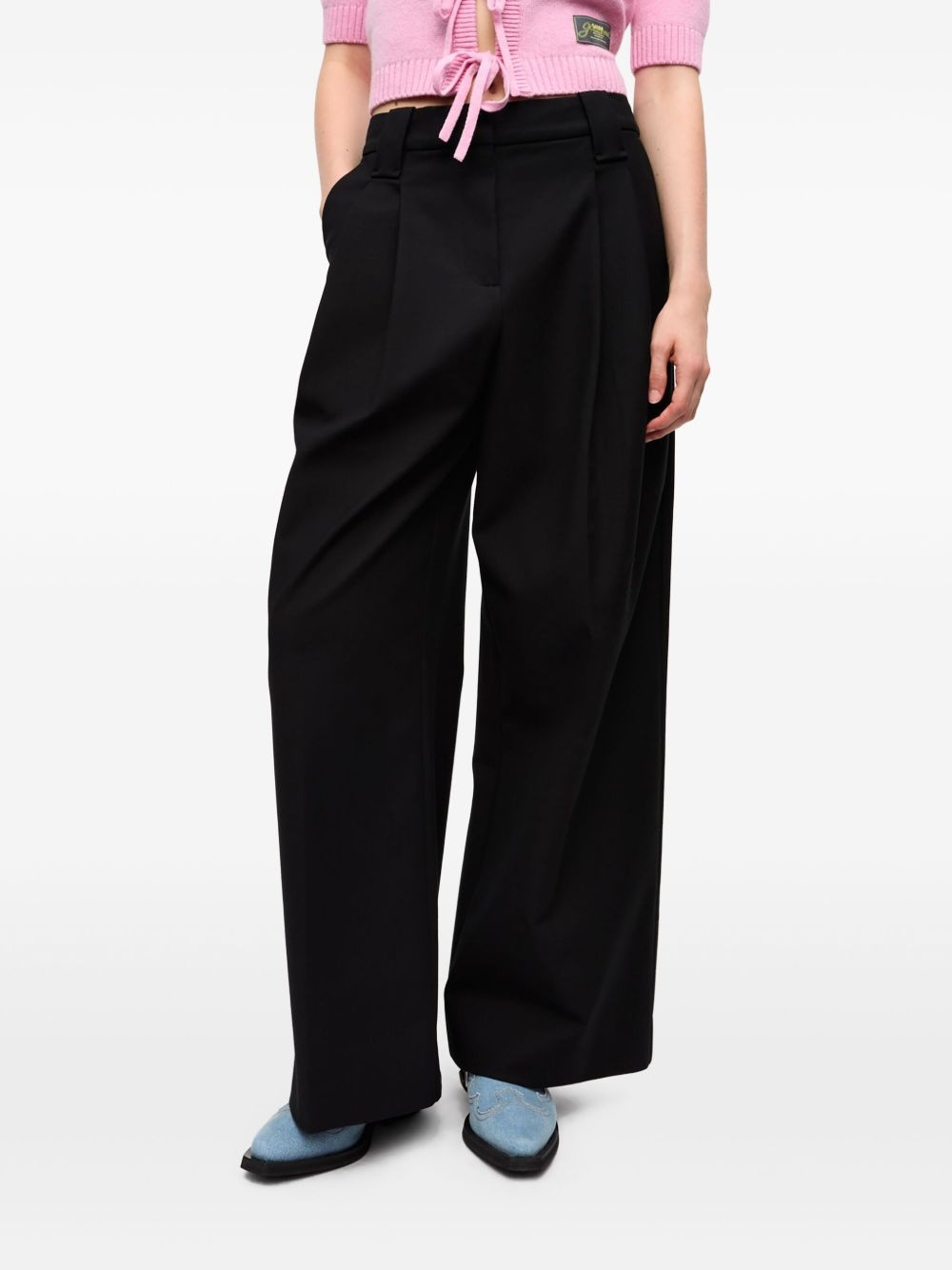 pleat-detail trousers - 3