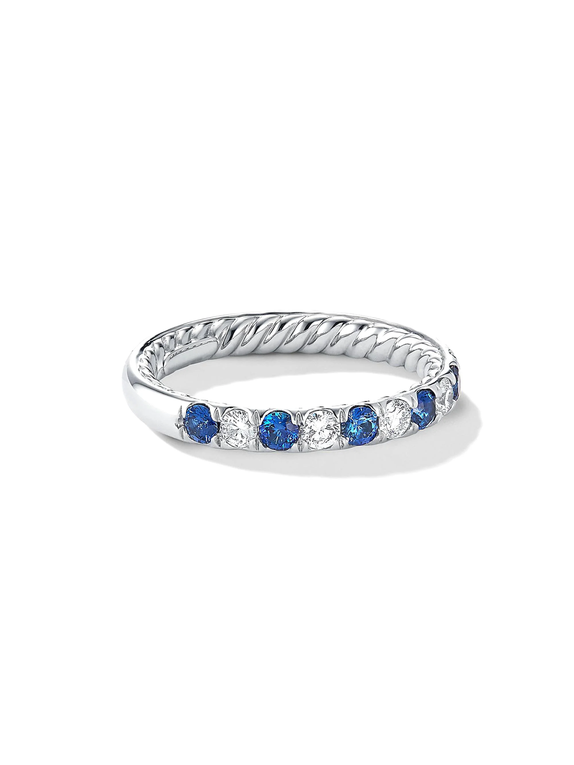 Women's DY Eden Partway Band Ring in Platinum - Silver - 1
