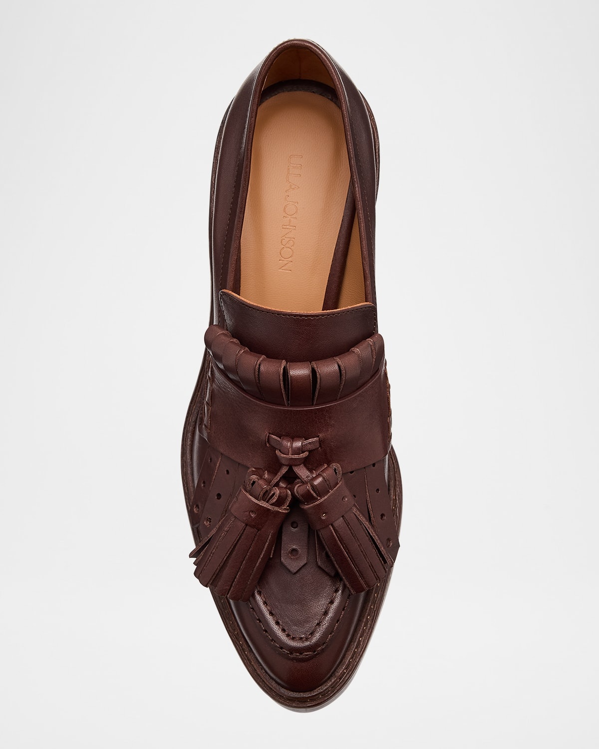 Fiona Leather Tassel Heeled Loafers - 5
