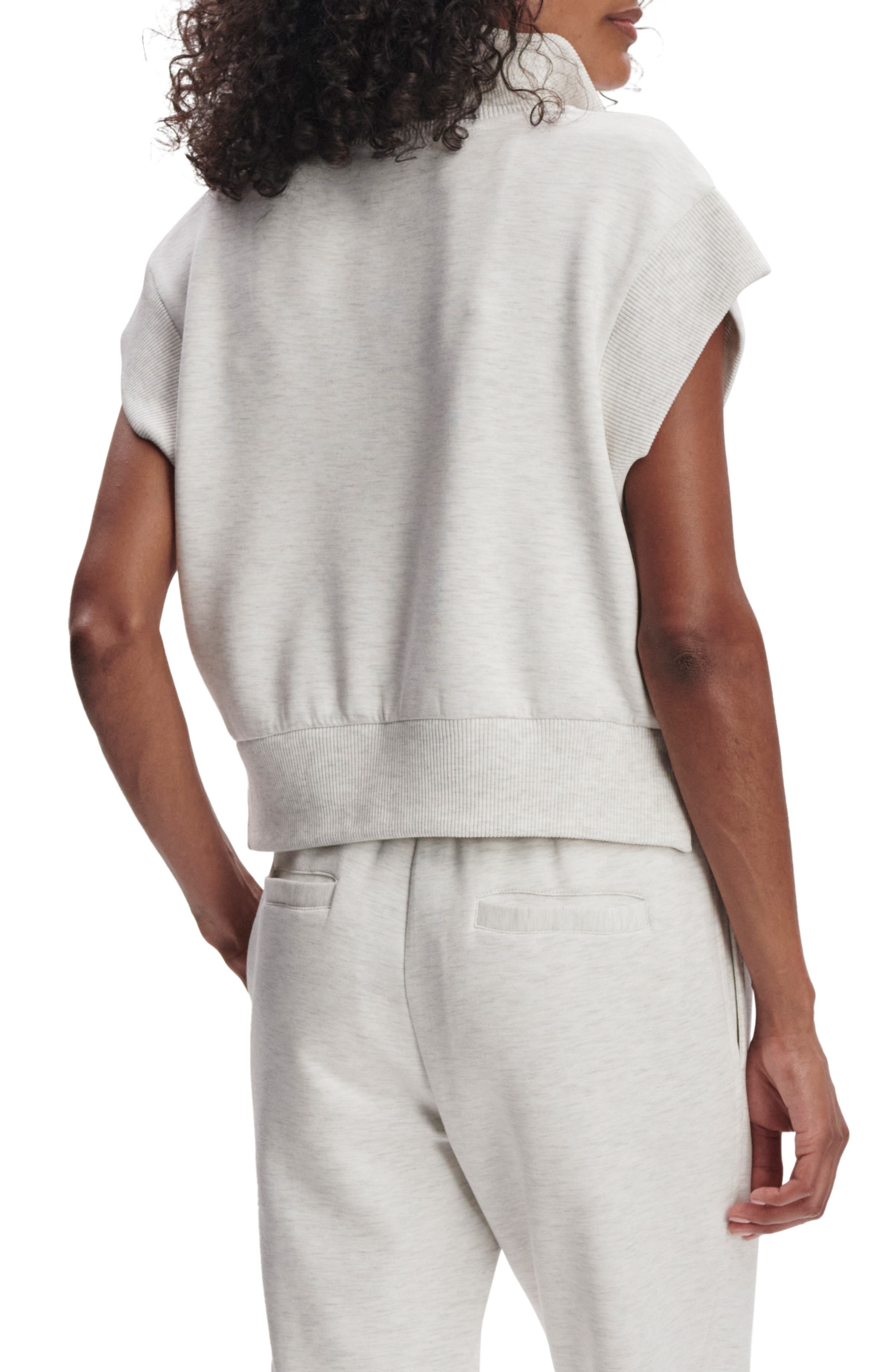 Varley Kelly Half Zip Sweatshirt in Ivory Marl at Nordstrom - 2