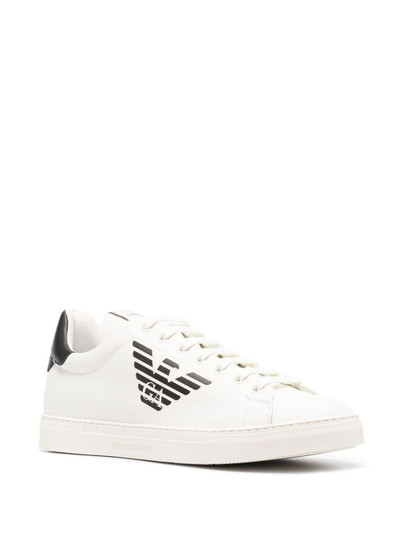 EMPORIO ARMANI lace-up logo-print sneakers outlook