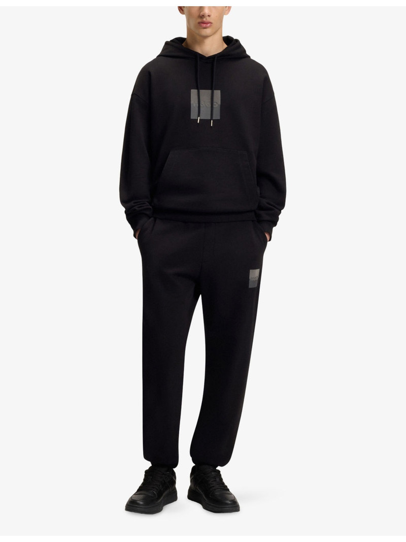 HUGO Logo-Print Regular-Fit Cotton Jogging Bottoms outlook